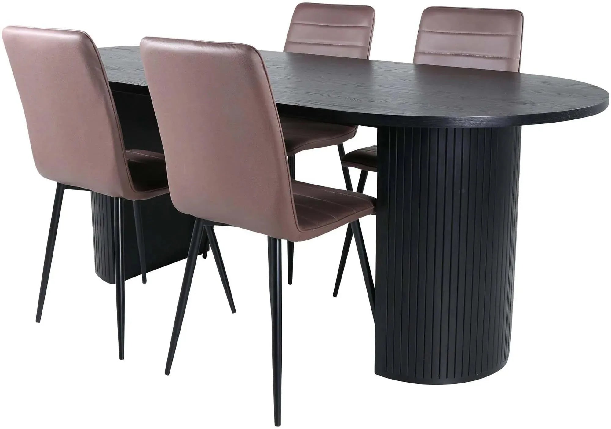 Bianca Esszimmerset + Windu 200cm/4St. in Schwarz präsentiert im Onlineshop von KAQTU Design AG. Esszimmerset ist von Venture Home