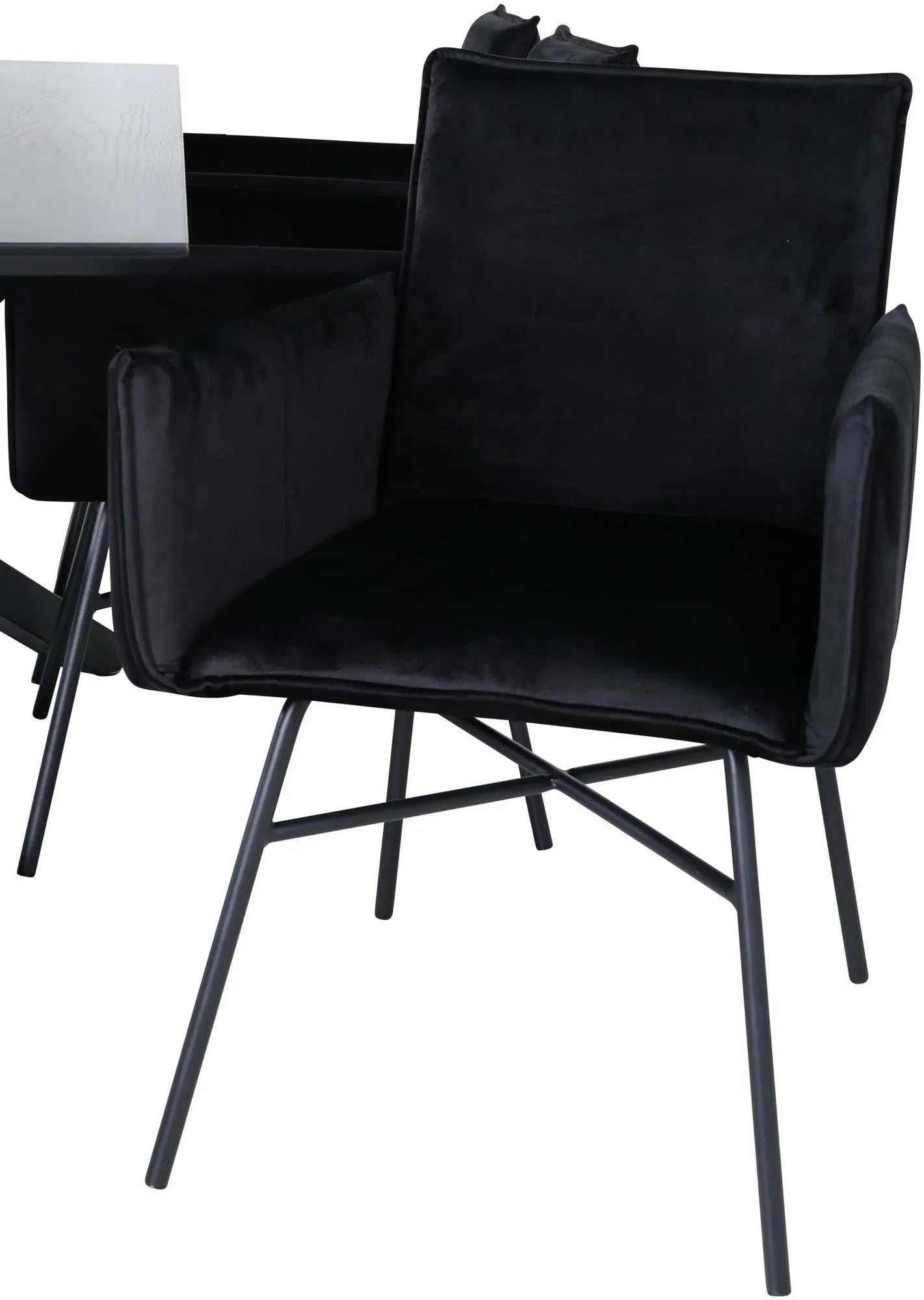 Piazza Esszimmerset + Petra 180cm/6St. in Schwarz präsentiert im Onlineshop von KAQTU Design AG. Esszimmerset ist von Venture Home