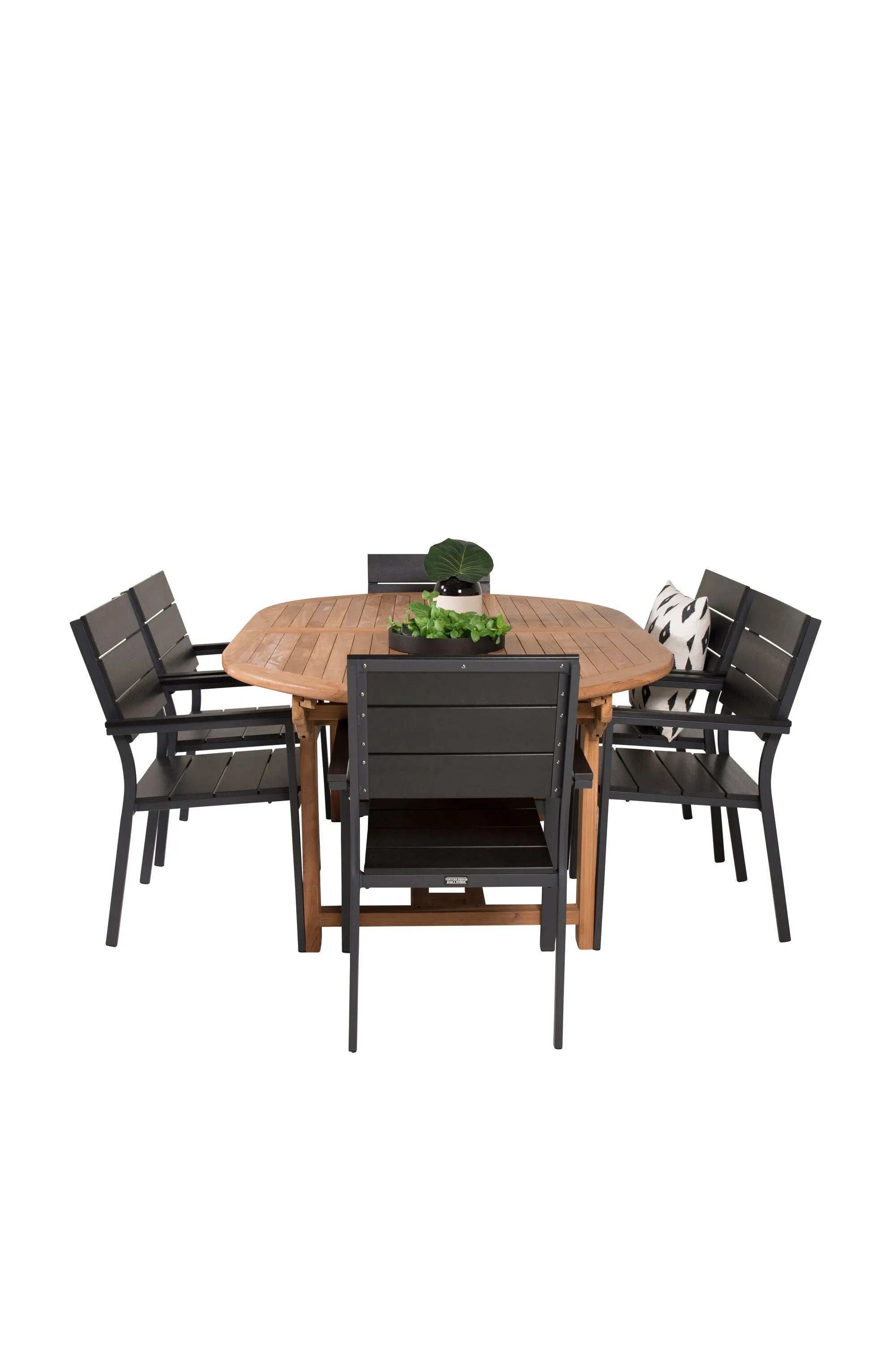 Rechteckiges Ess-Set Kenya in Schwarz/Nature präsentiert im Onlineshop von KAQTU Design AG. Gartentischset ist von Venture Home