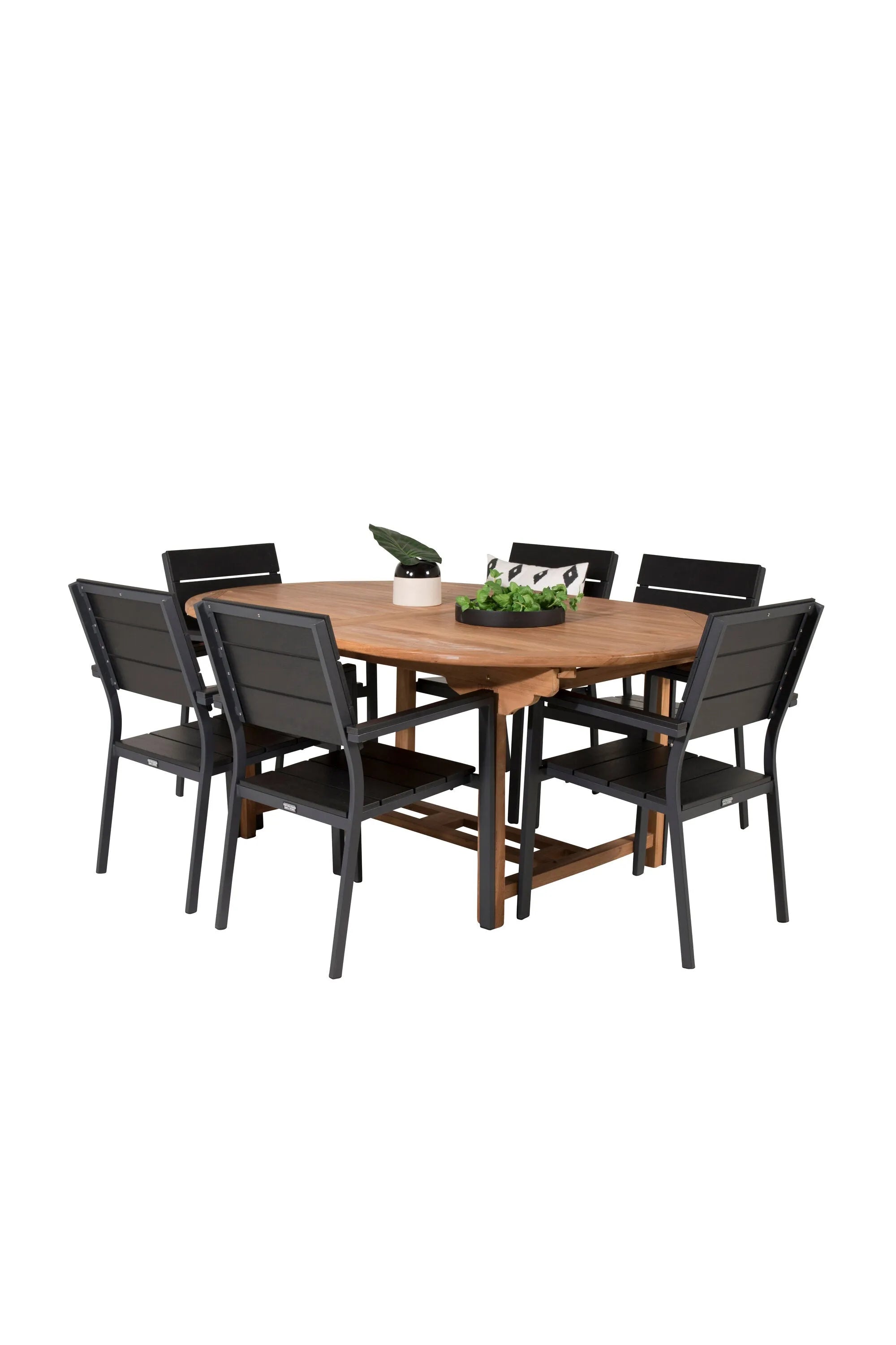 Rechteckiges Ess-Set Kenya in Schwarz/Nature präsentiert im Onlineshop von KAQTU Design AG. Gartentischset ist von Venture Home