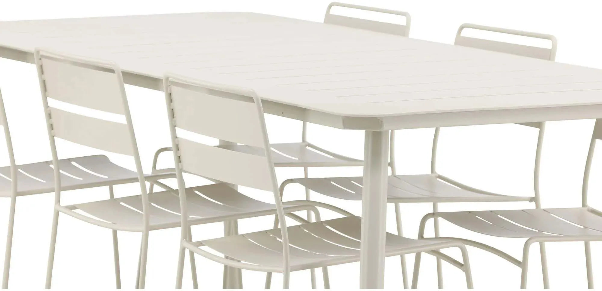 Lina Outdoor-Tischset 200cm/6St. in Beige präsentiert im Onlineshop von KAQTU Design AG. Gartentischset ist von Venture Home