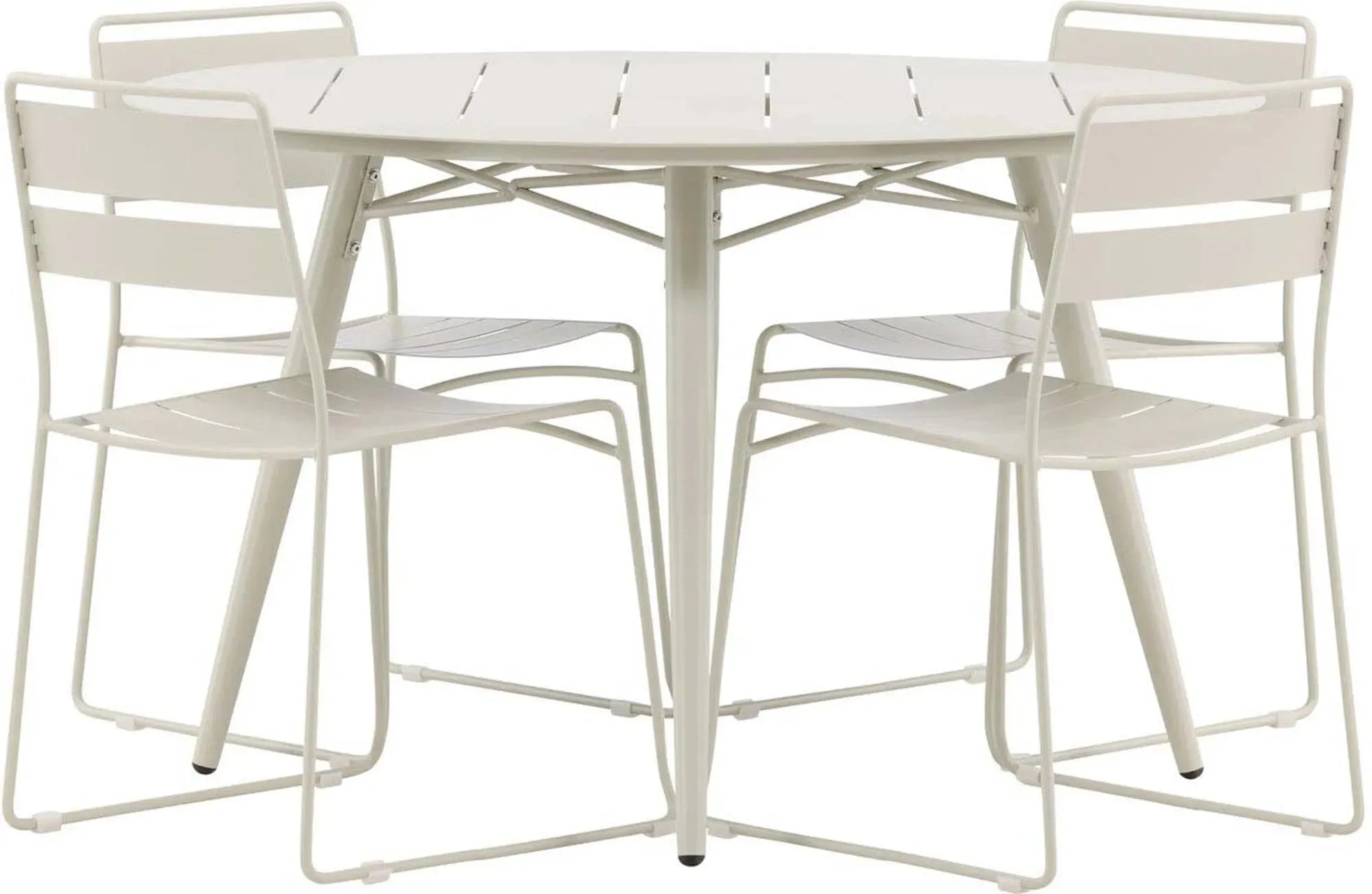 Lina Outdoor-Tischset ⌀120cm/4St. in Beige präsentiert im Onlineshop von KAQTU Design AG. Gartentischset ist von Venture Home