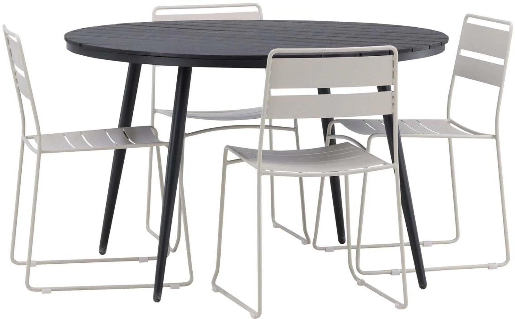 Break Outdoor-Tischset + Lina ⌀120cm/4St. - KAQTU Design