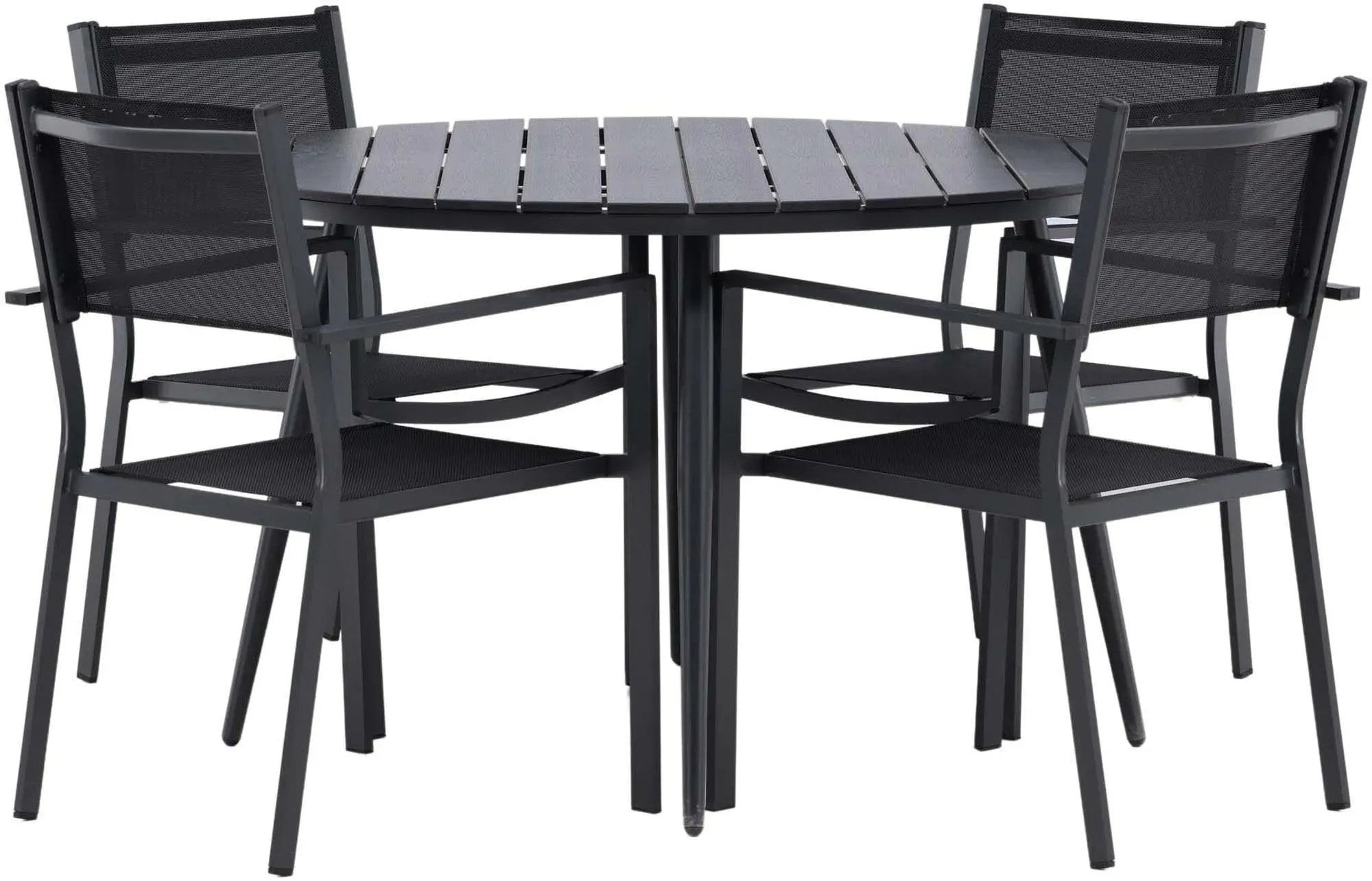 Break Outdoor-Tischset + Copacabana ⌀120cm/4St., Gartentischset, KAQTU Design