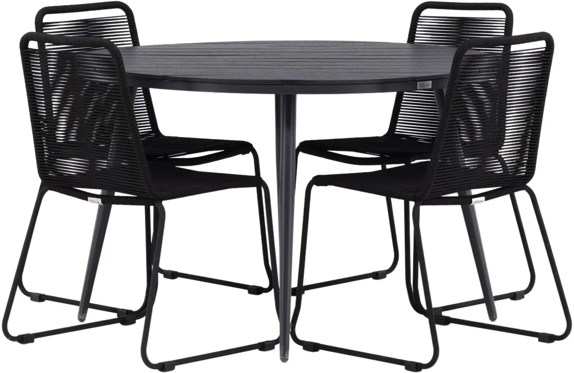 Break Outdoor-Tischset + Lindos Stack ⌀120cm/4St. - KAQTU Design