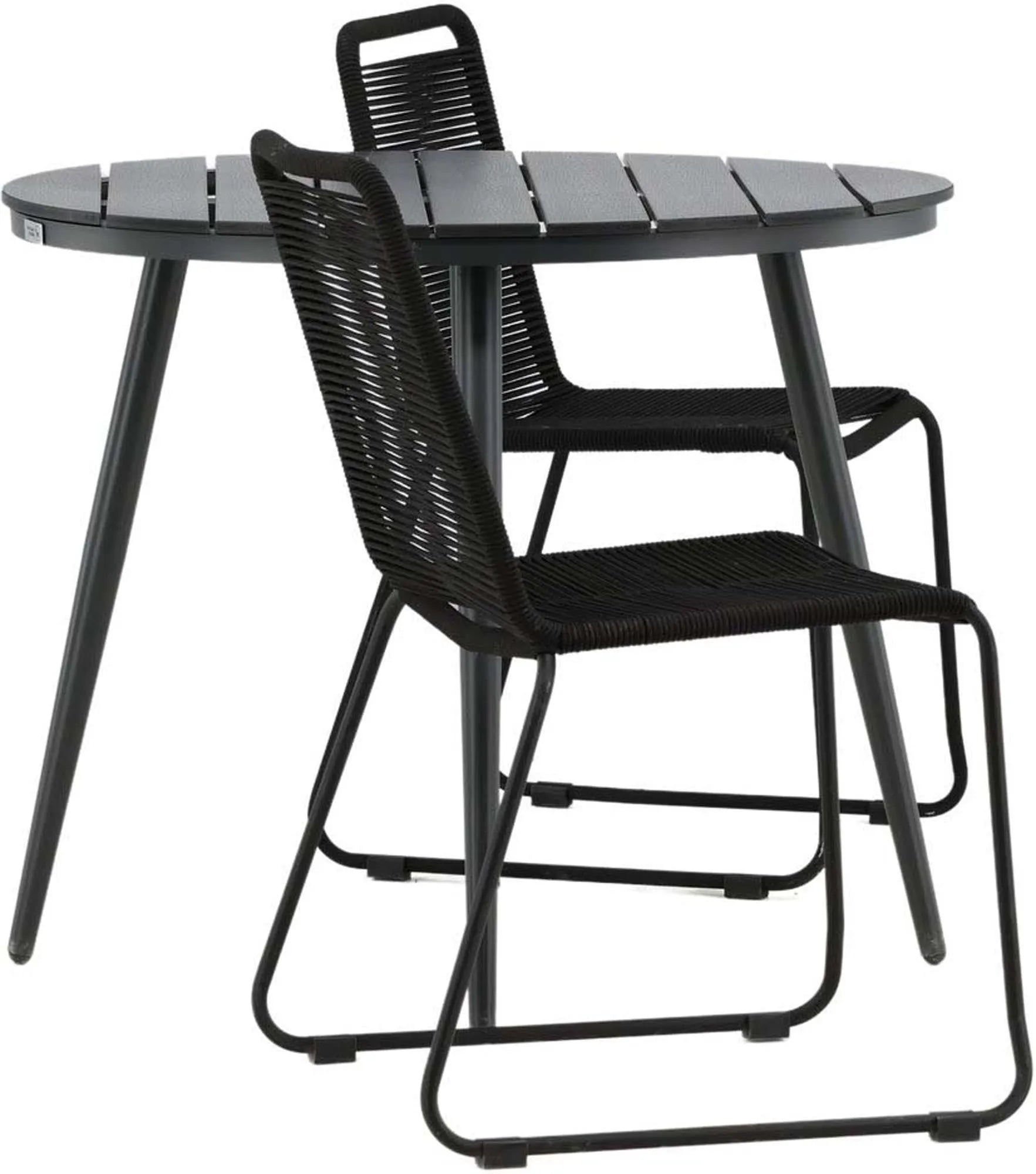 Break Outdoor-Tischset + Lindos Stack ⌀90cm/2St. - KAQTU Design