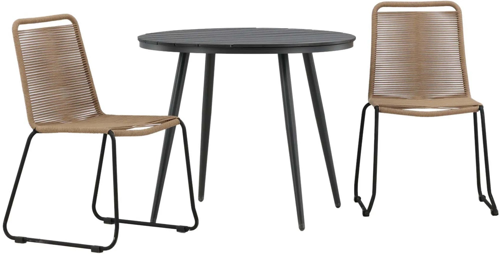 Break Outdoor-Tischset + Lindos Stack ⌀90cm/2St. - KAQTU Design