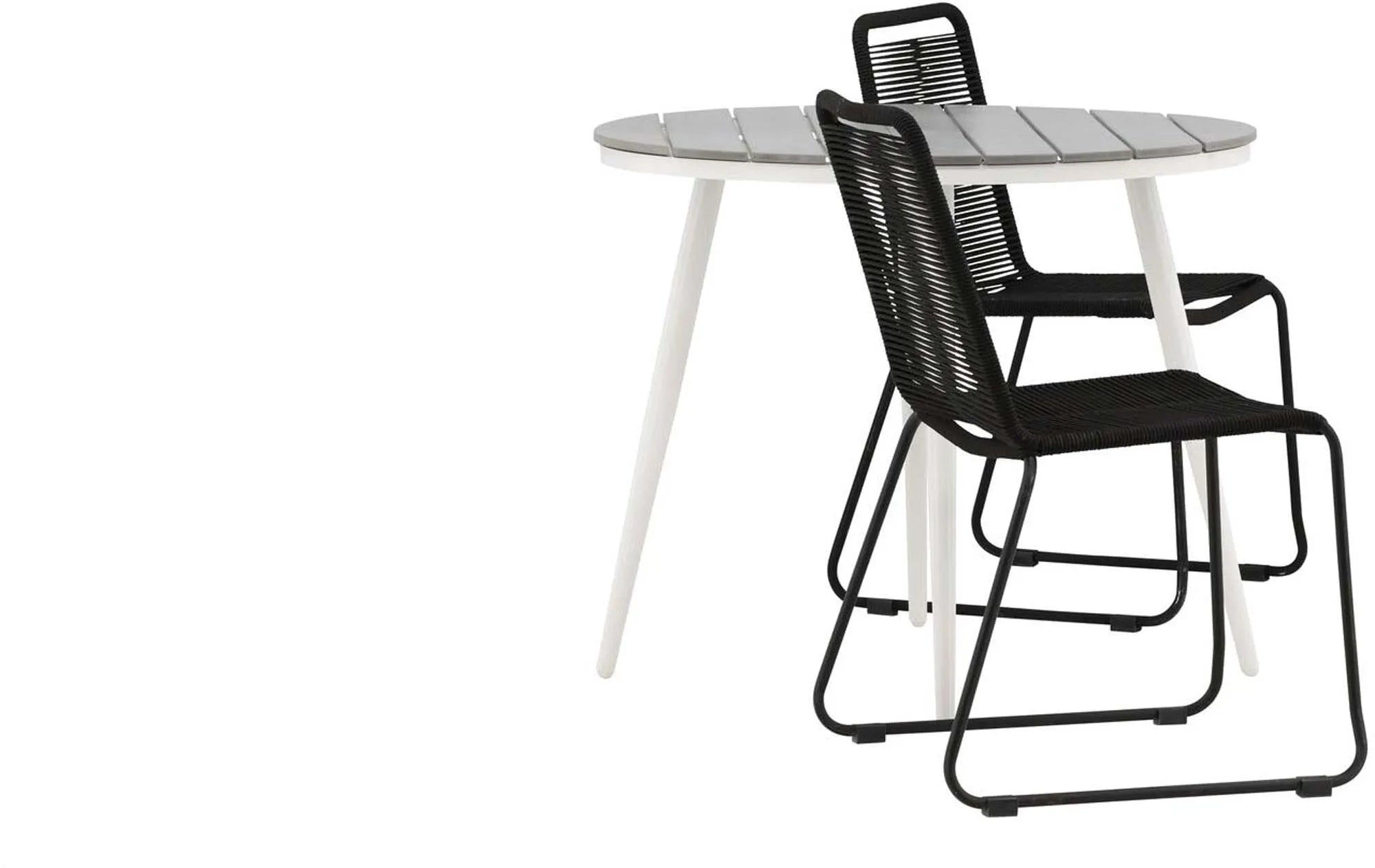 Break Outdoor-Tischset + Lindos Stack ⌀90cm/2St. - KAQTU Design