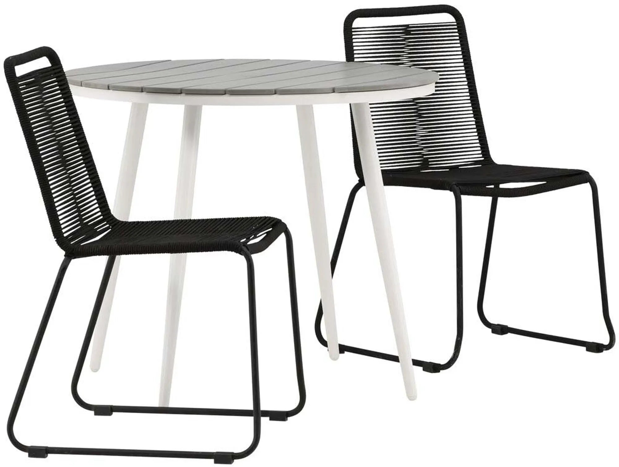 Break Outdoor-Tischset + Lindos Stack ⌀90cm/2St. - KAQTU Design