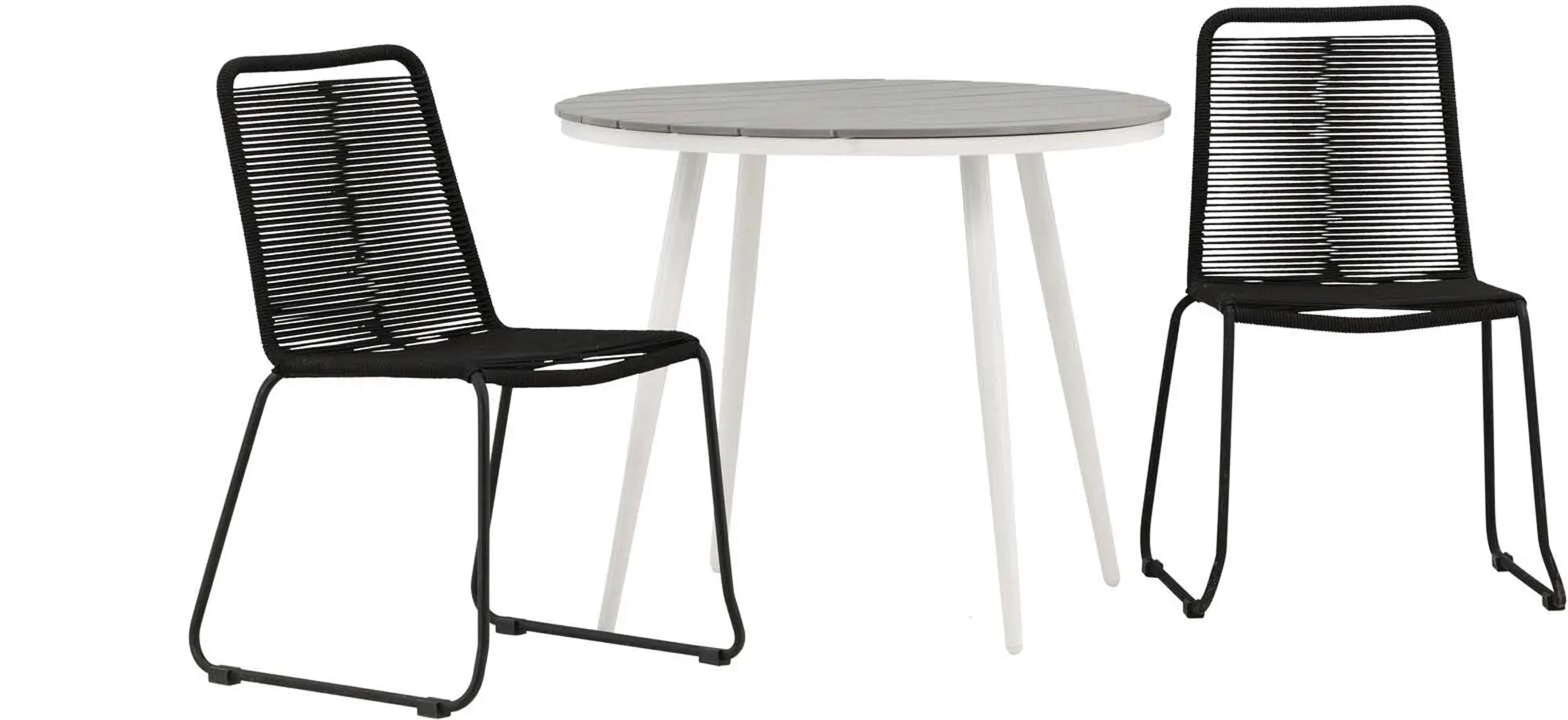 Break Outdoor-Tischset + Lindos Stack ⌀90cm/2St. - KAQTU Design