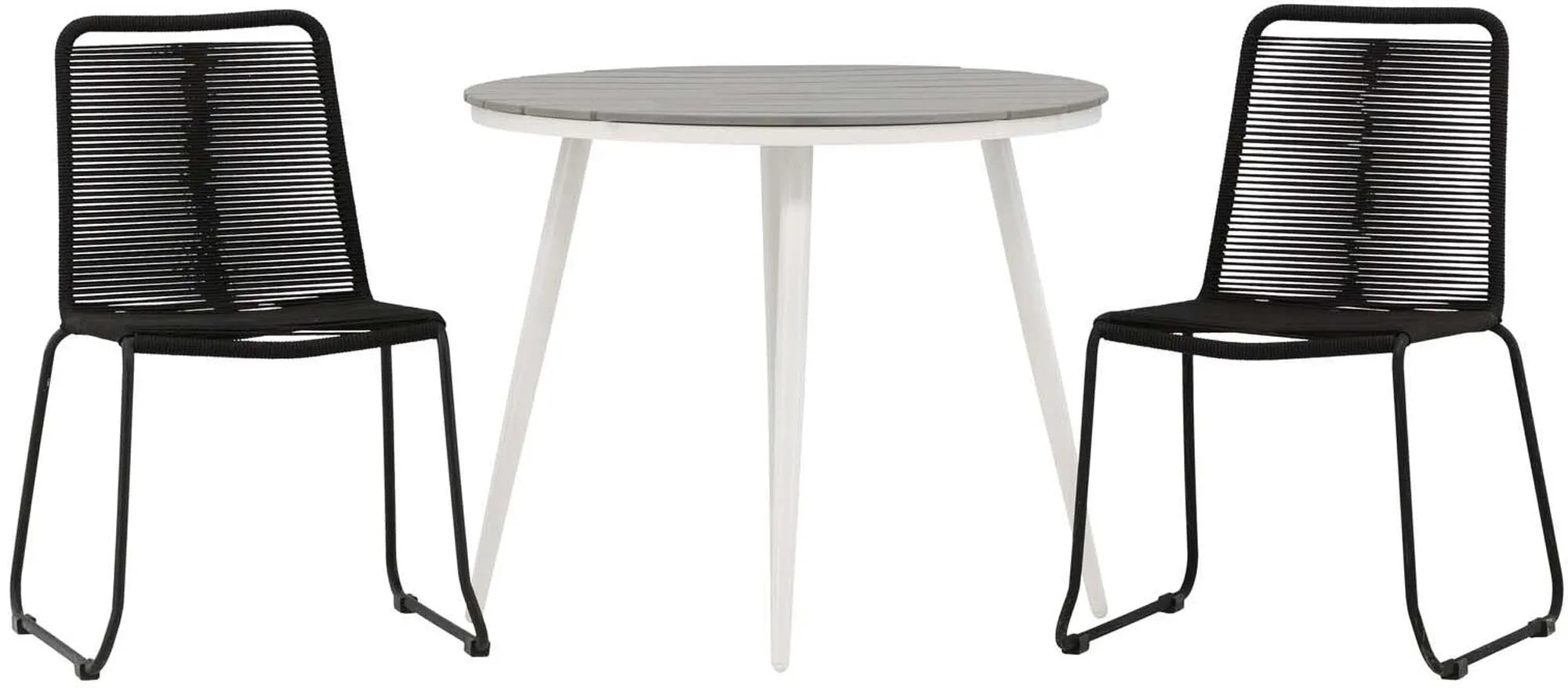 Break Outdoor-Tischset + Lindos Stack ⌀90cm/2St. - KAQTU Design