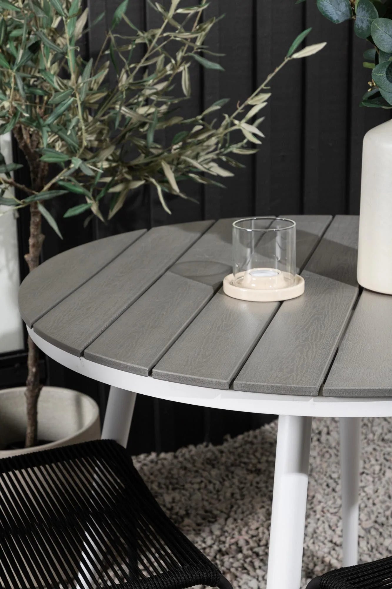 Break Outdoor-Tischset + Lindos Stack ⌀90cm/2St. - KAQTU Design