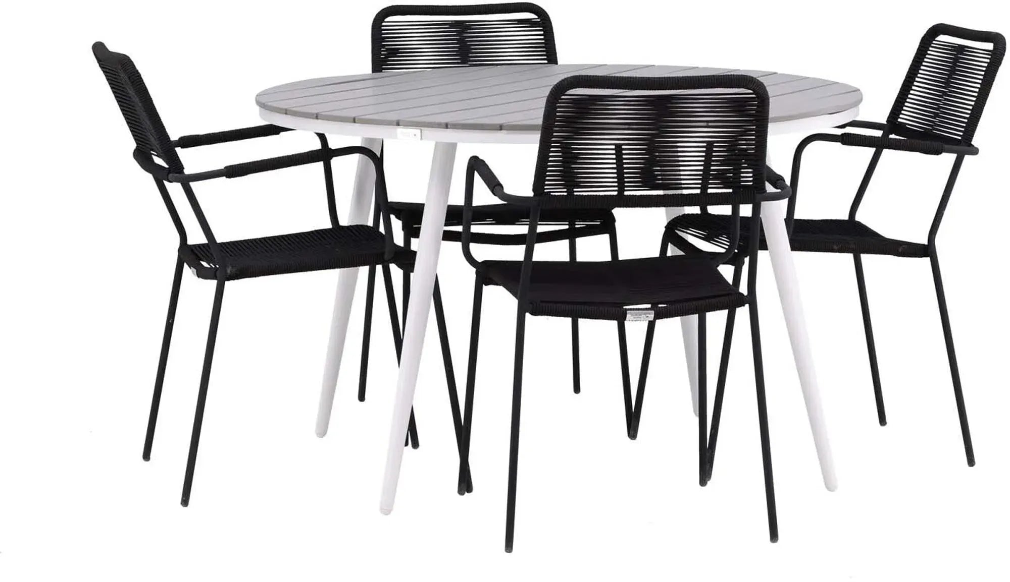 Break Outdoor-Tischset + Lindos Arm ⌀120cm/4St. - KAQTU Design