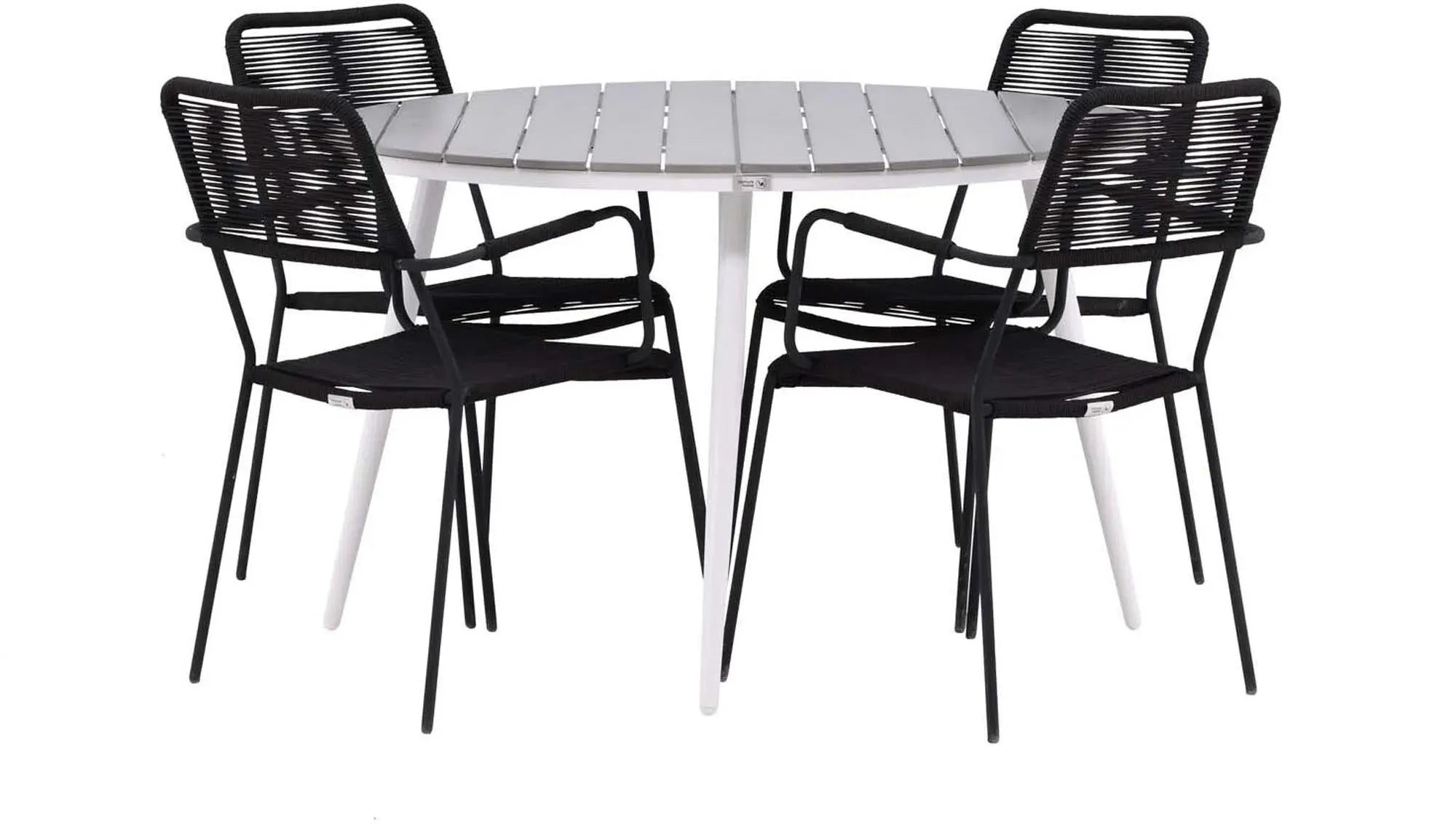 Break Outdoor-Tischset + Lindos Arm ⌀120cm/4St. - KAQTU Design