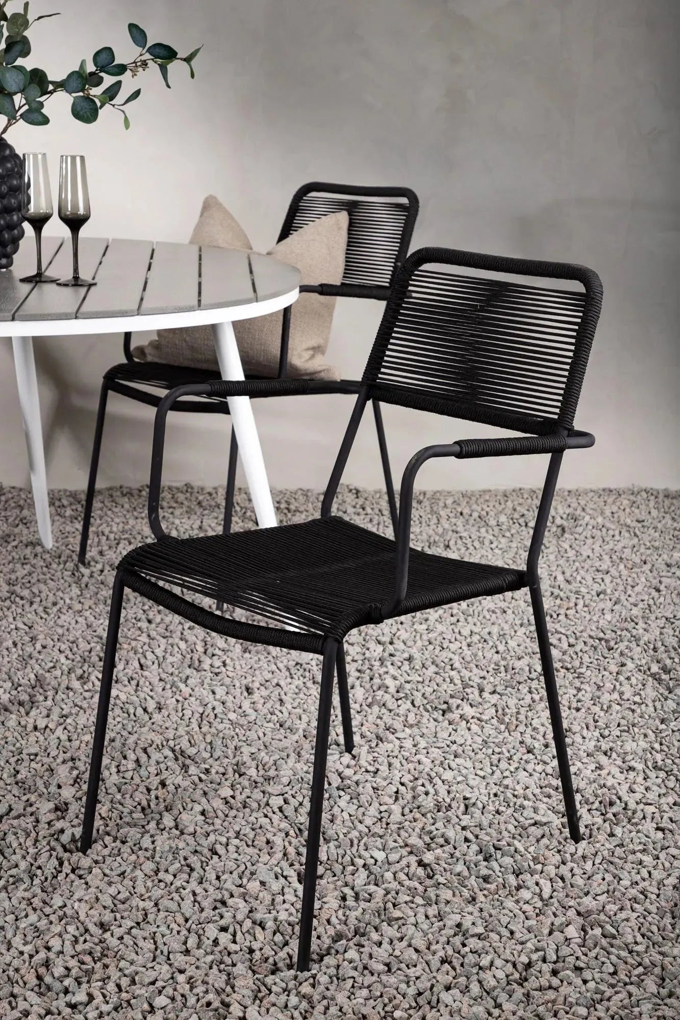 Break Outdoor-Tischset + Lindos Arm ⌀120cm/4St. - KAQTU Design