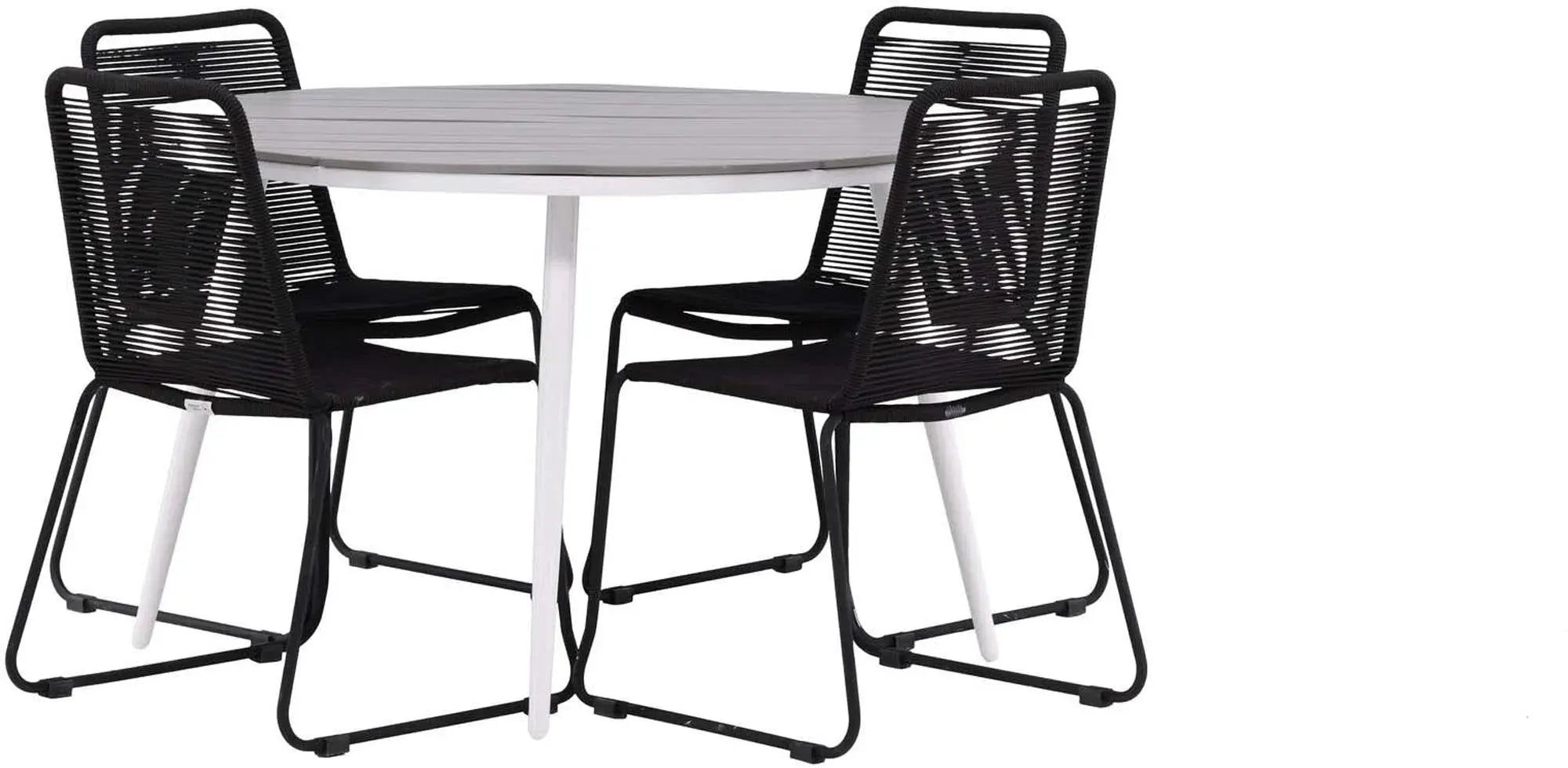 Break Outdoor-Tischset + Lindos Stack ⌀120cm/4St. - KAQTU Design