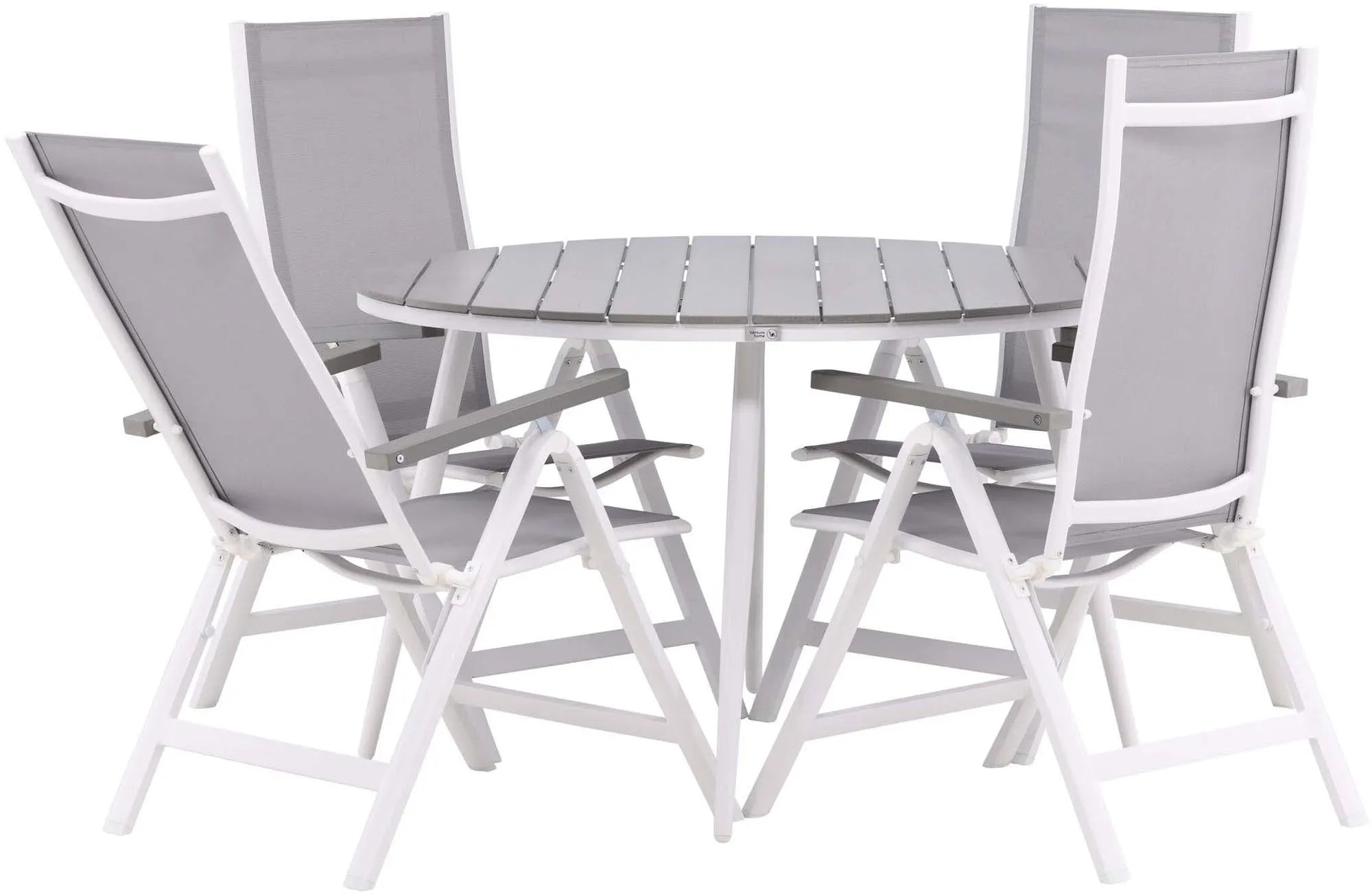 Break Outdoor-Tischset + Albany ⌀120cm/4St. - KAQTU Design