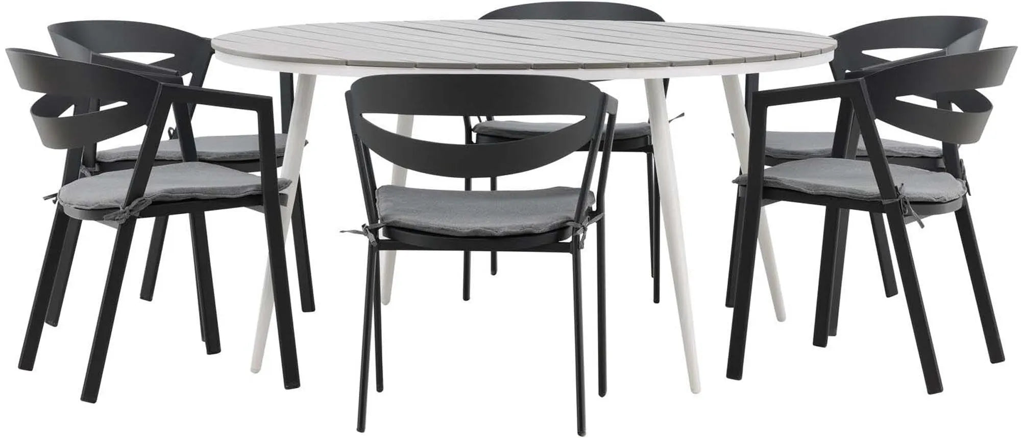 Break Outdoor-Tischset + Slit ⌀150cm/6St. - KAQTU Design