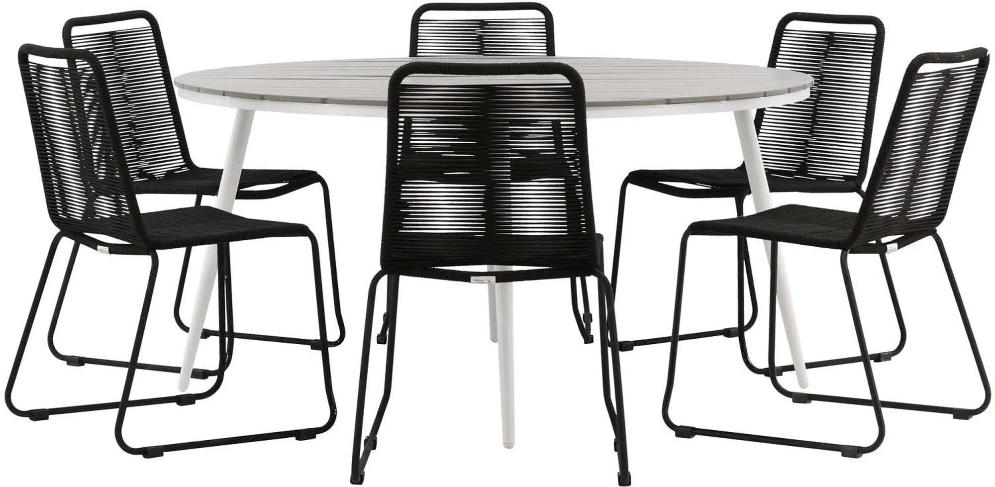 Break Outdoor-Tischset + Lindos Stack ⌀150cm/4St. - KAQTU Design