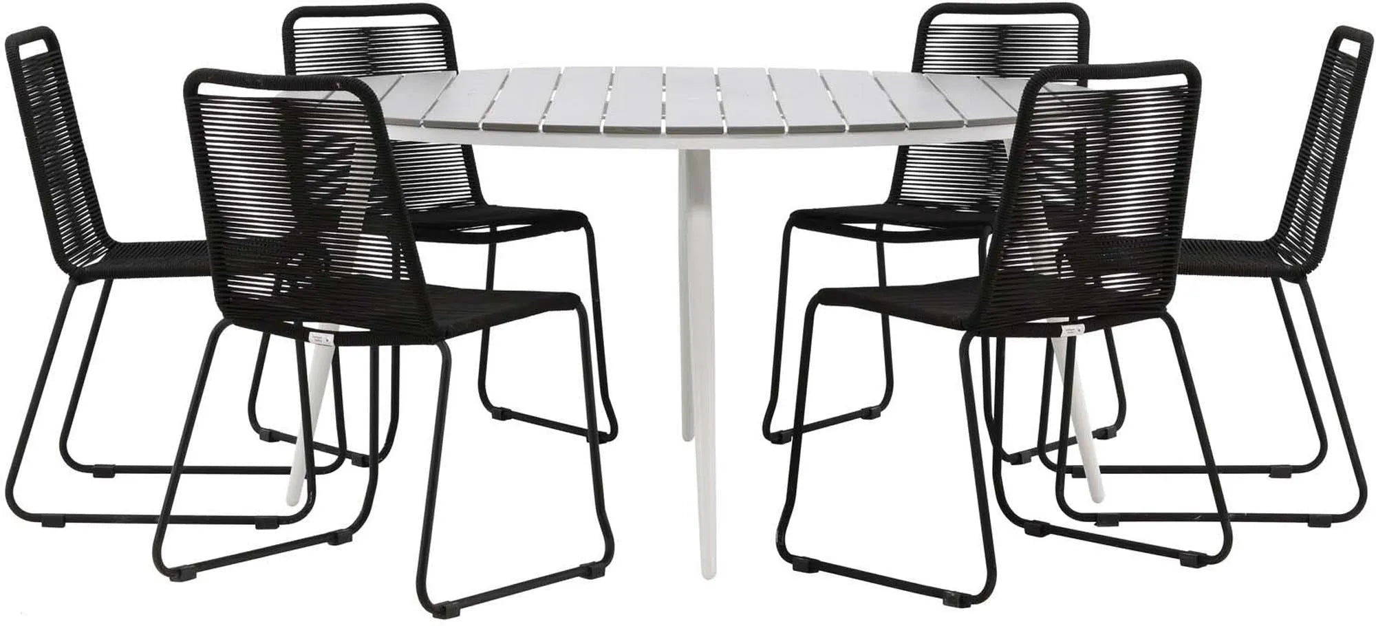 Break Outdoor-Tischset + Lindos Stack ⌀150cm/4St. - KAQTU Design