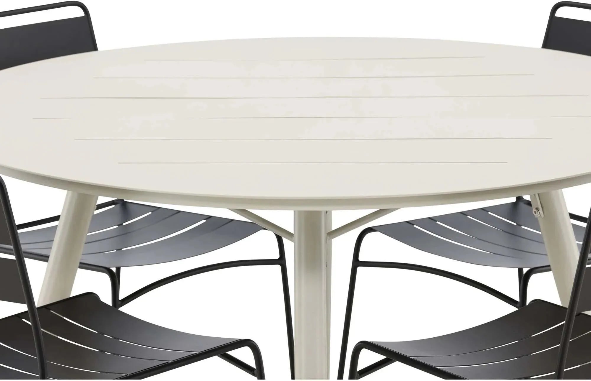 Lina Outdoor-Tischset ⌀120cm/4St. in Beige präsentiert im Onlineshop von KAQTU Design AG. Gartentischset ist von Venture Home