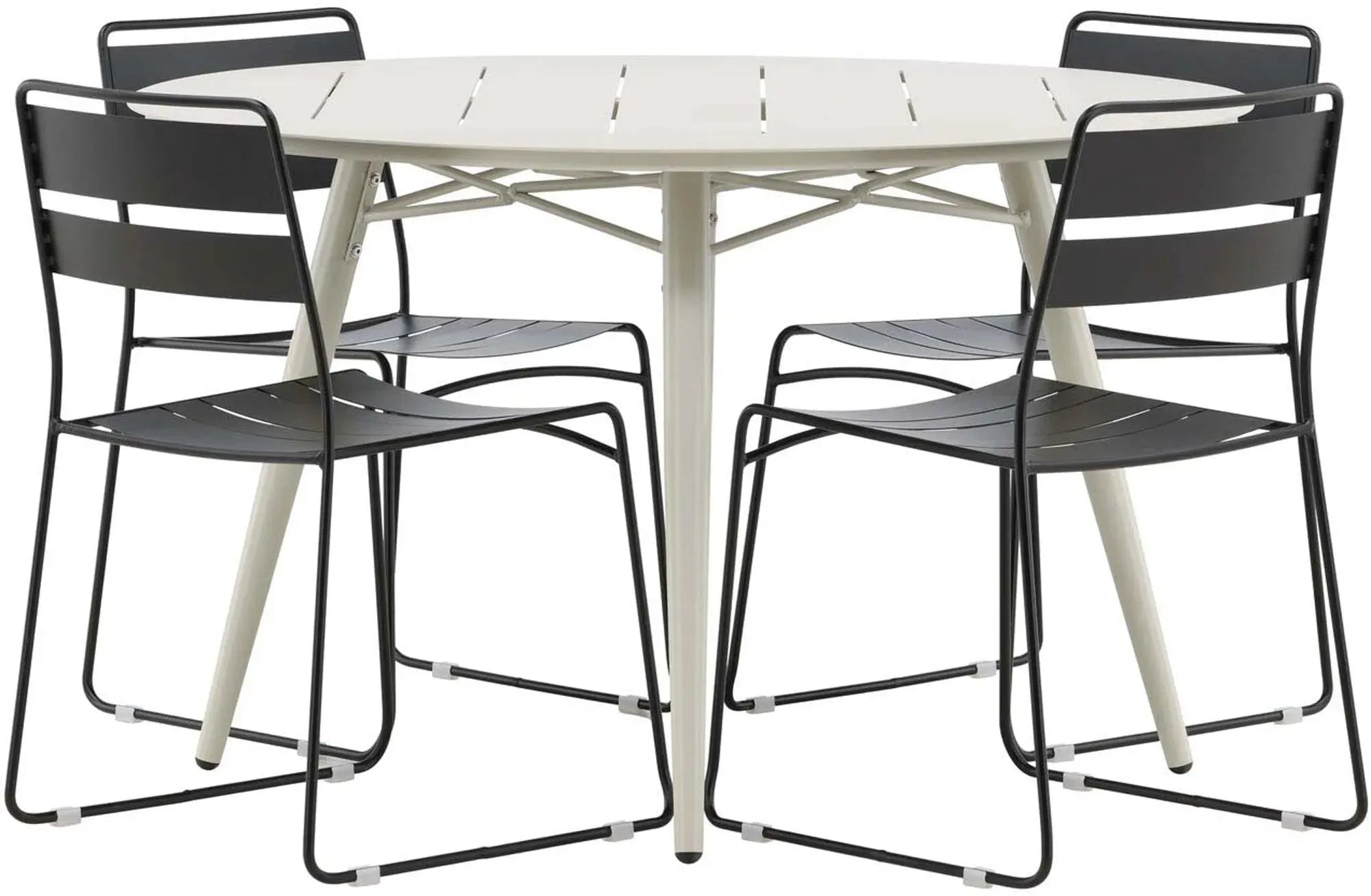 Lina Outdoor-Tischset ⌀120cm/4St. in Beige präsentiert im Onlineshop von KAQTU Design AG. Gartentischset ist von Venture Home