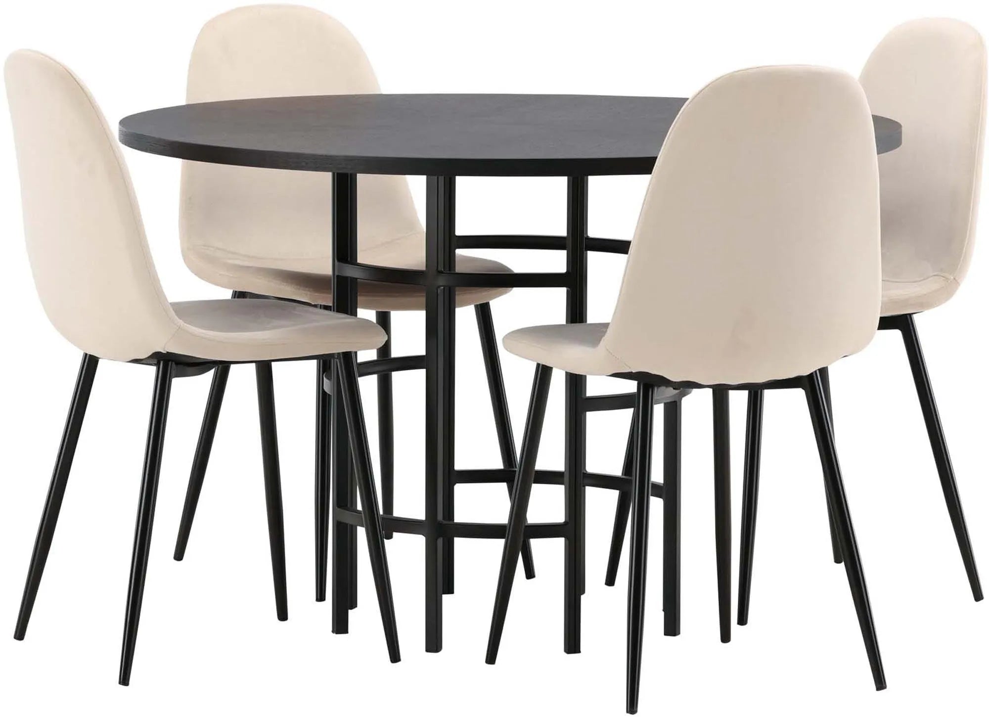 Esszimmerset Copenhagen + Polar ⌀115cm/4St. in Schwarz präsentiert im Onlineshop von KAQTU Design AG. Esszimmerset ist von Venture Home