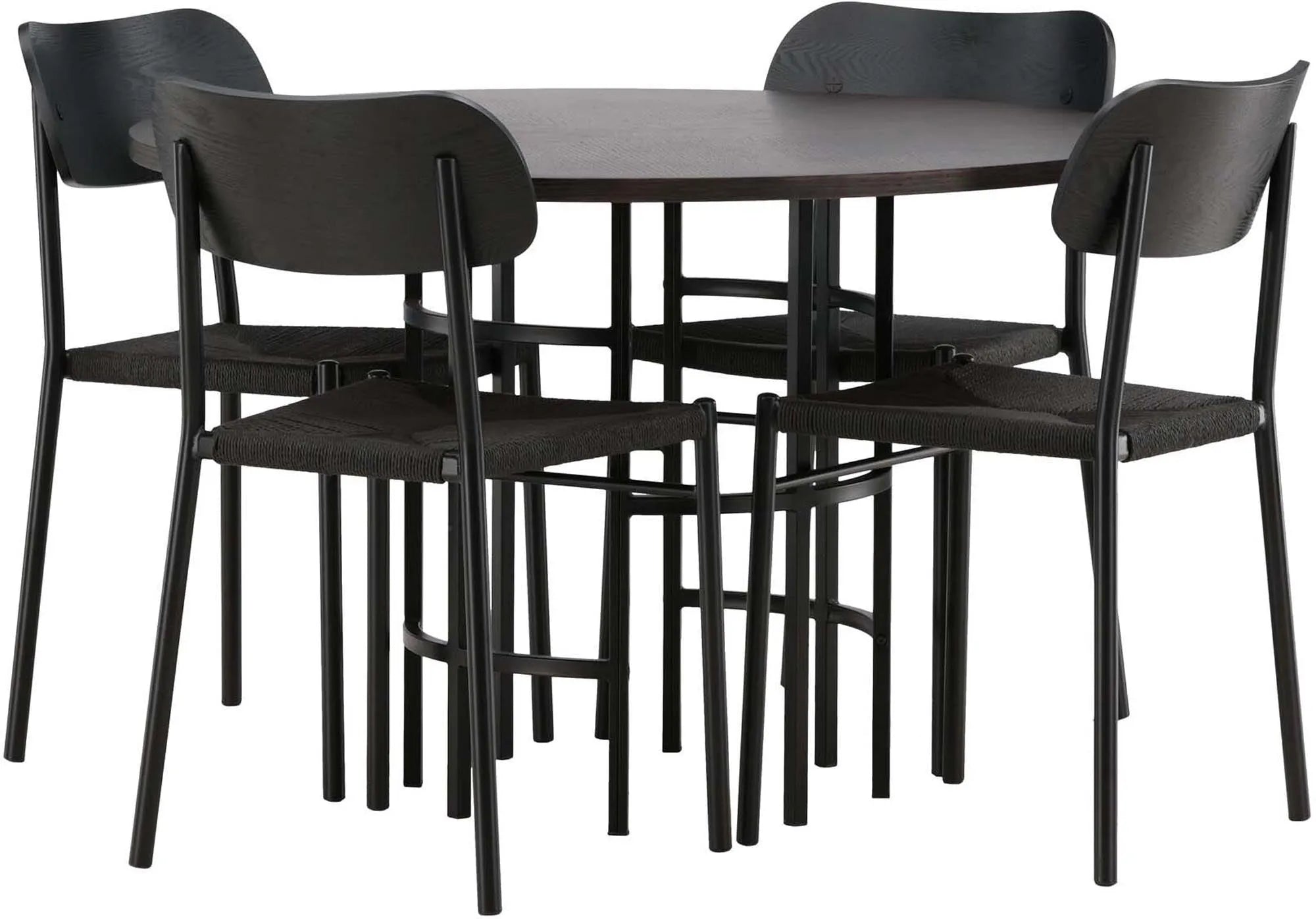 Esszimmerset Copenhagen + Polly ⌀115cm/4St. in Schwarz präsentiert im Onlineshop von KAQTU Design AG. Esszimmerset ist von Venture Home