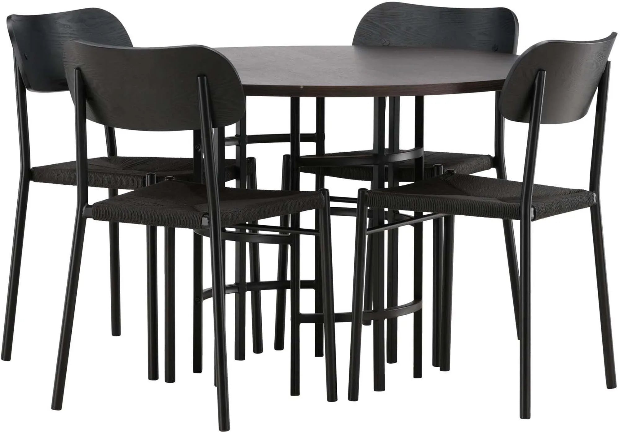 Esszimmerset Copenhagen + Polly ⌀115cm/4St. in Schwarz präsentiert im Onlineshop von KAQTU Design AG. Esszimmerset ist von Venture Home