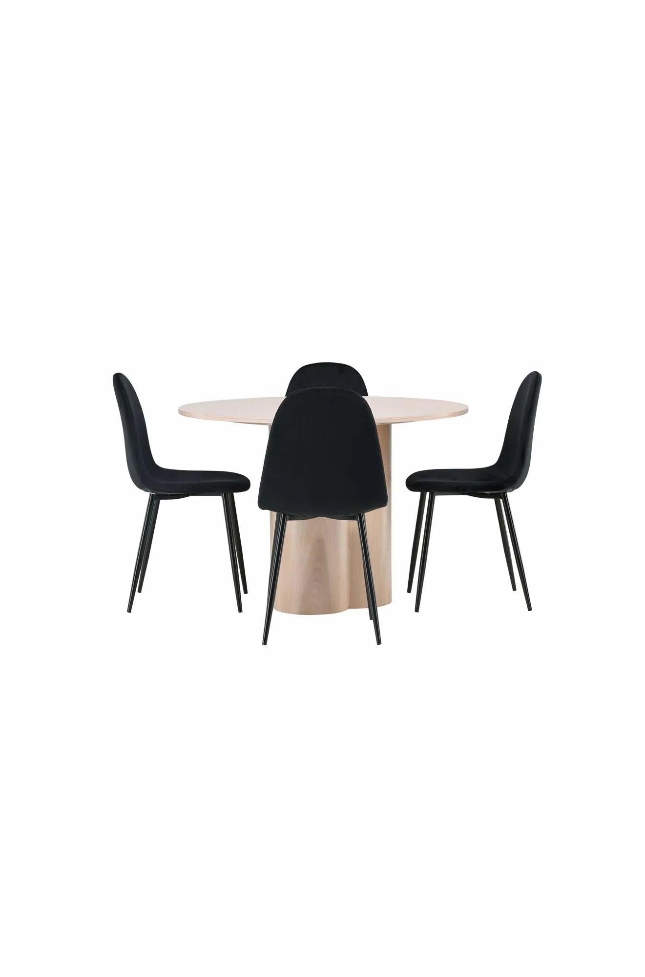 Olivia Esszimmer Set + Polar ⌀110cm/4St. in Beige / Schwarz präsentiert im Onlineshop von KAQTU Design AG. Esszimmerset ist von Venture Home