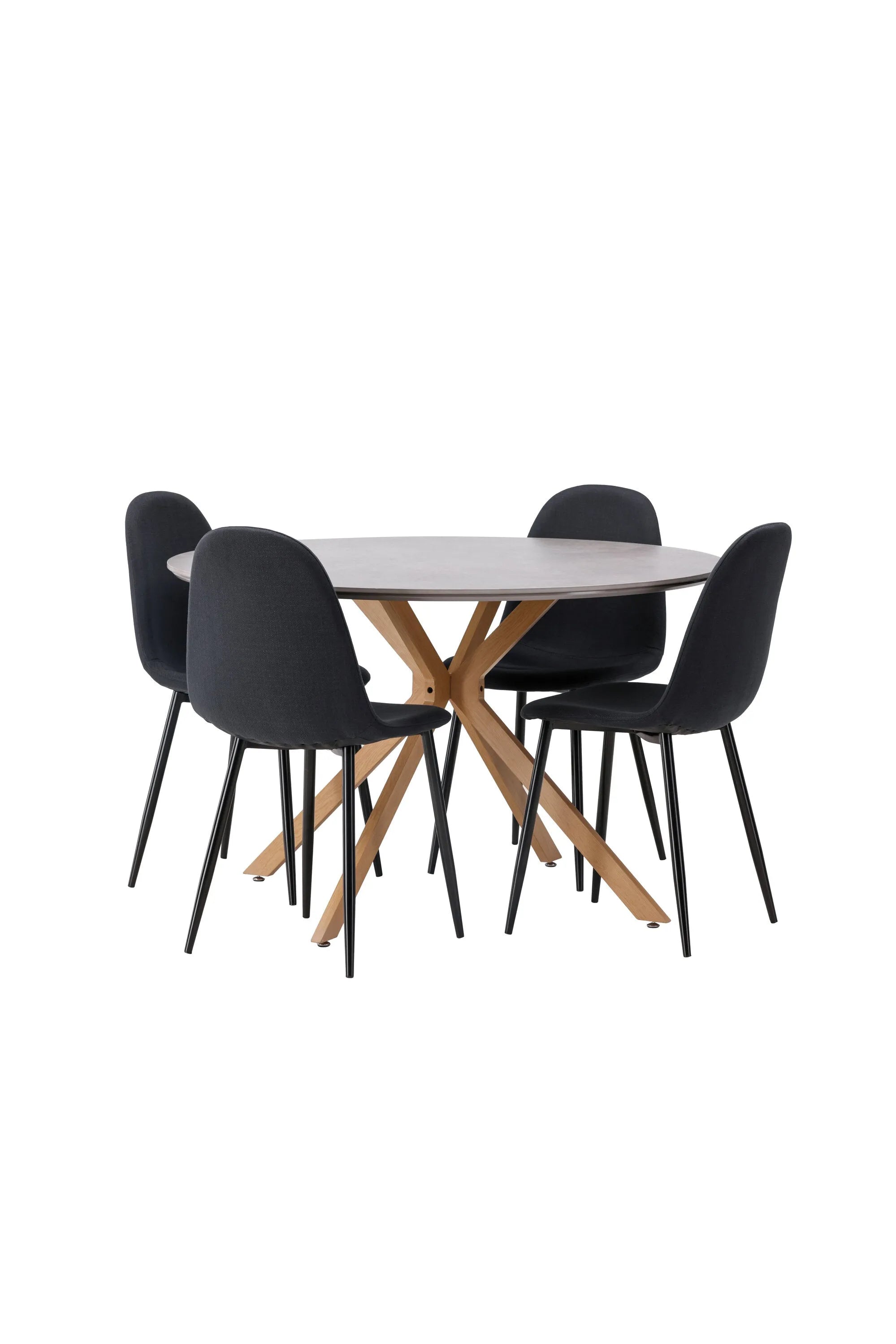 Piazza Esstisch + 4 x Polar Esszimmerstuhl in Schwarz präsentiert im Onlineshop von KAQTU Design AG. Esszimmerset ist von Venture Home