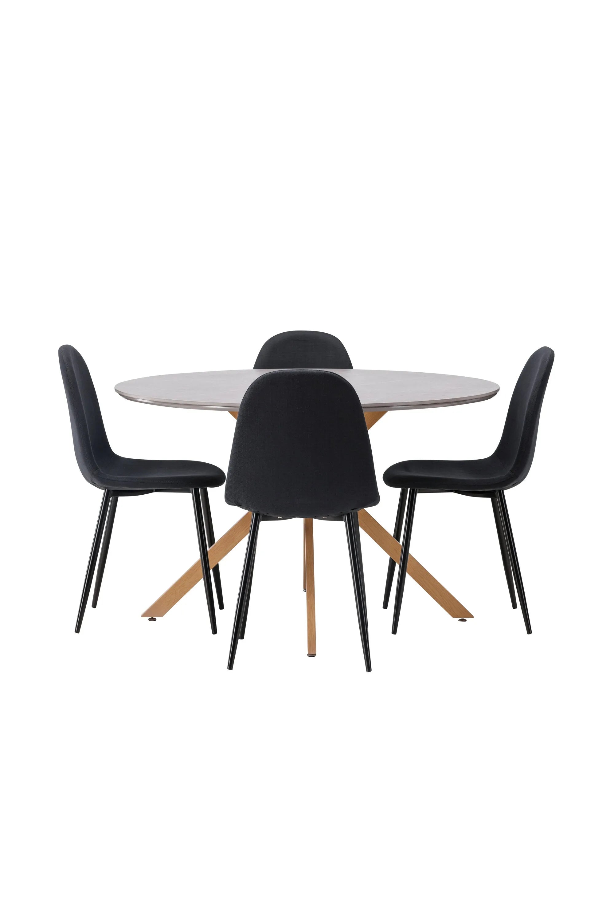 Piazza Esstisch + 4 x Polar Esszimmerstuhl in Schwarz präsentiert im Onlineshop von KAQTU Design AG. Esszimmerset ist von Venture Home