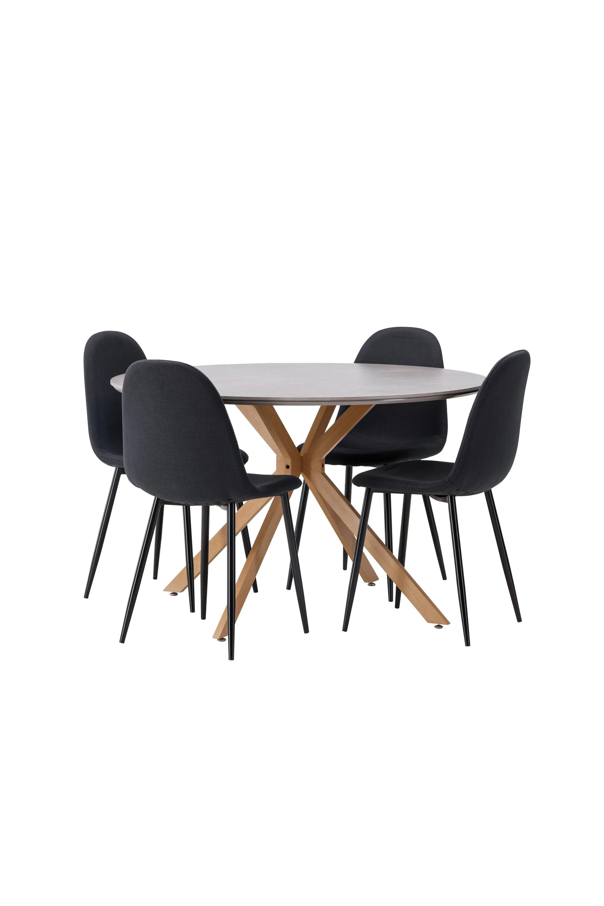 Piazza Esstisch + 4 x Polar Esszimmerstuhl in Schwarz präsentiert im Onlineshop von KAQTU Design AG. Esszimmerset ist von Venture Home