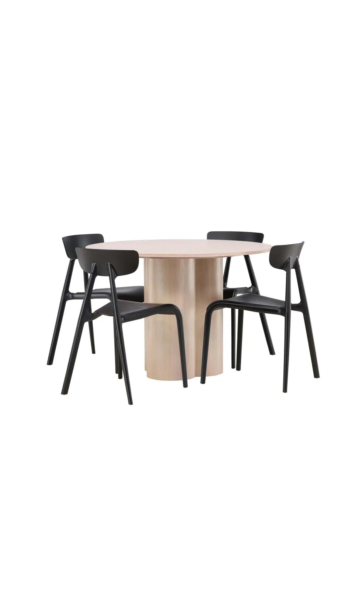 Olivia Esszimmer Set + Ursholmen ⌀110cm/4St. in Schwarz präsentiert im Onlineshop von KAQTU Design AG. Esszimmerset ist von Venture Home