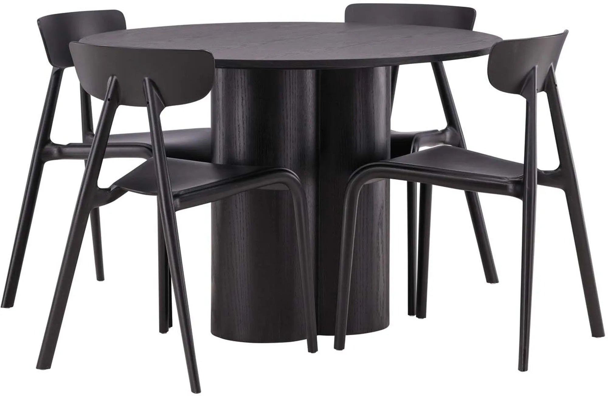 Olivia Esszimmer Set + Ursholmen ⌀110cm/4St. in Schwarz präsentiert im Onlineshop von KAQTU Design AG. Esszimmerset ist von Venture Home