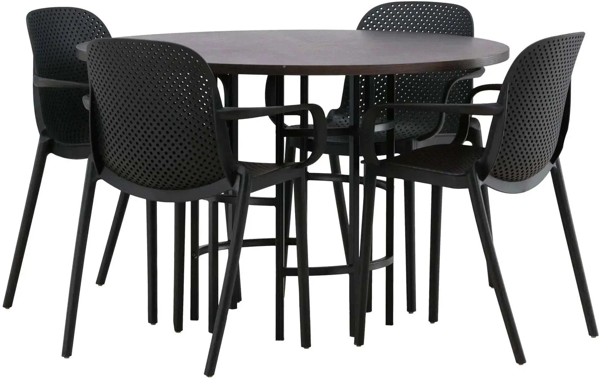 Esszimmerset Copenhagen + Baltimore ⌀115cm/4St. in Schwarz präsentiert im Onlineshop von KAQTU Design AG. Esszimmerset ist von Venture Home