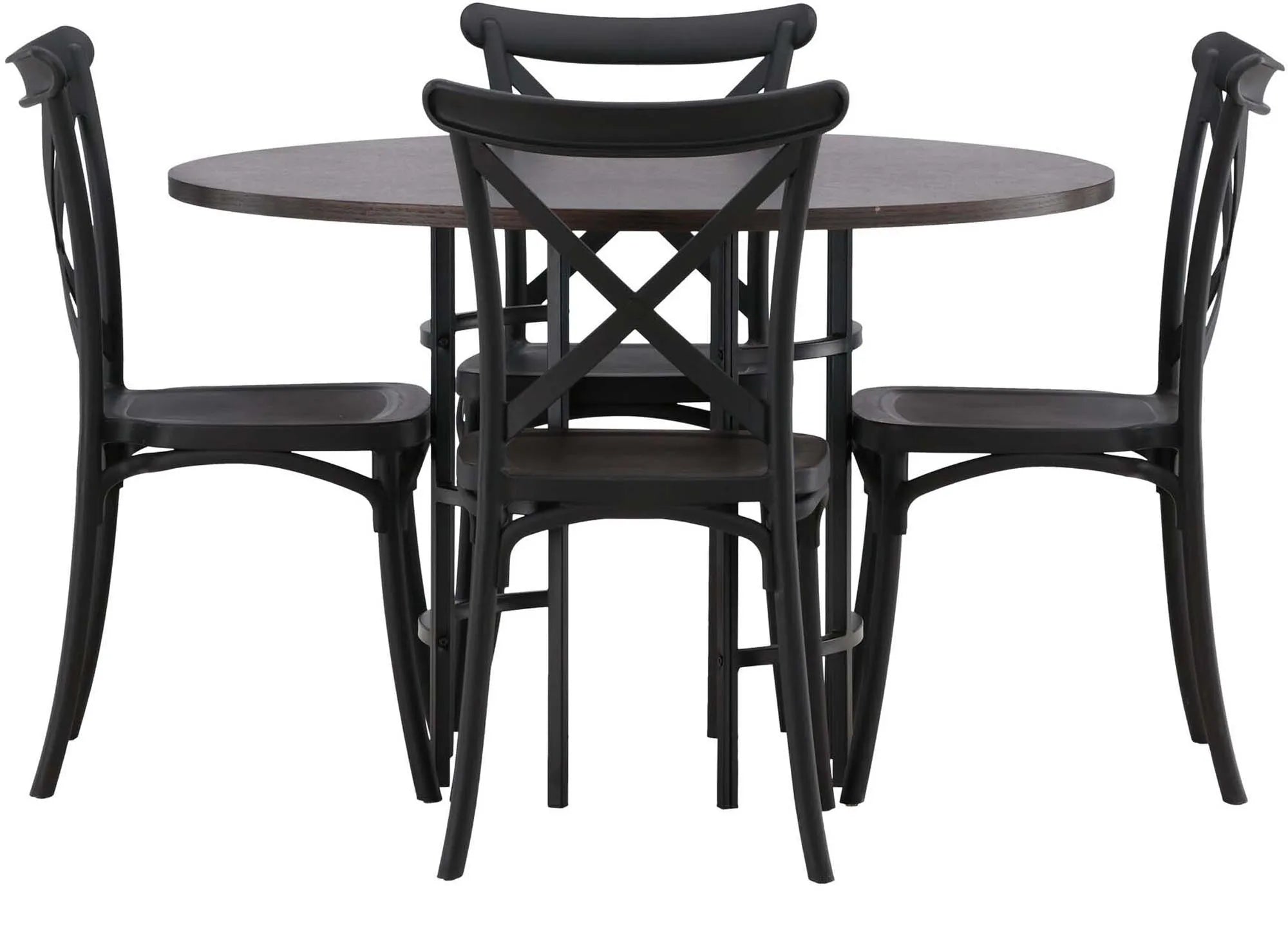 Esszimmerset Copenhagen + Crosett ⌀115cm/4St. in Schwarz präsentiert im Onlineshop von KAQTU Design AG. Esszimmerset ist von Venture Home