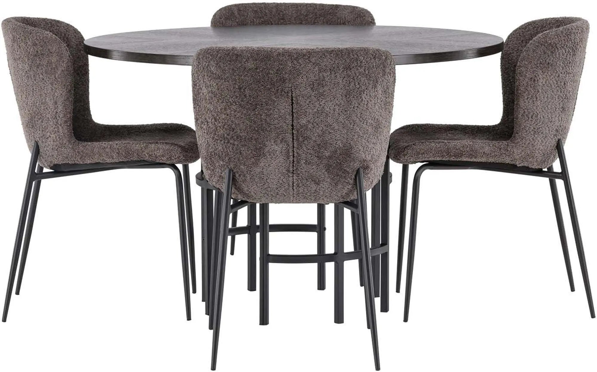 Esszimmerset Copenhagen + Modesto ⌀115cm/4St. in Beige / Schwarz präsentiert im Onlineshop von KAQTU Design AG. Esszimmerset ist von Venture Home