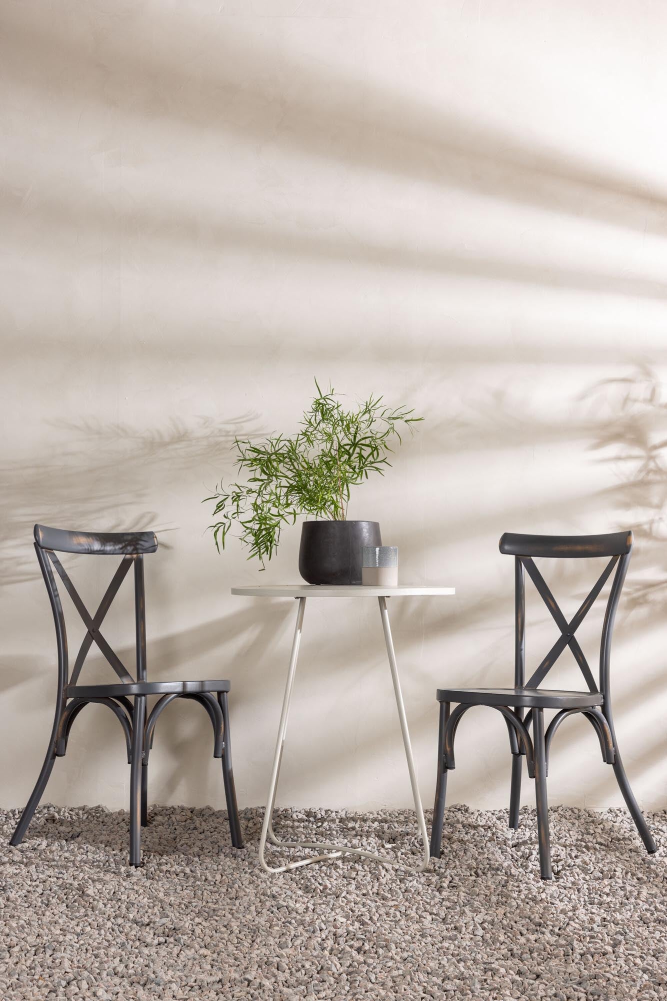 Bacong Outdoor-Tischset + Tablas ⌀60cm/2St. in Dunkelgrau präsentiert im Onlineshop von KAQTU Design AG. Gartentischset ist von Venture Home