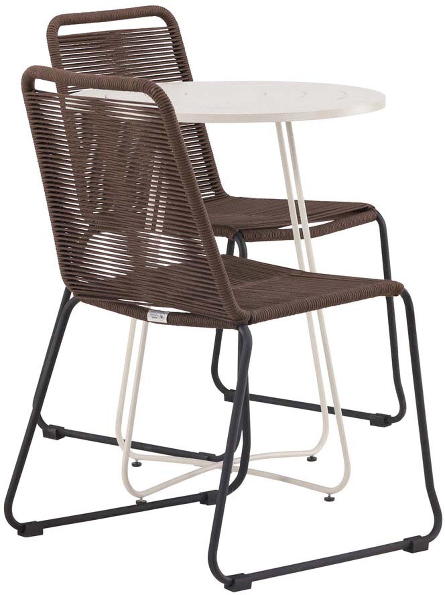 Bacong Outdoor-Tischset + Lindos ⌀60cm/2St. in Schwarz Braun präsentiert im Onlineshop von KAQTU Design AG. Gartentischset ist von Venture Home