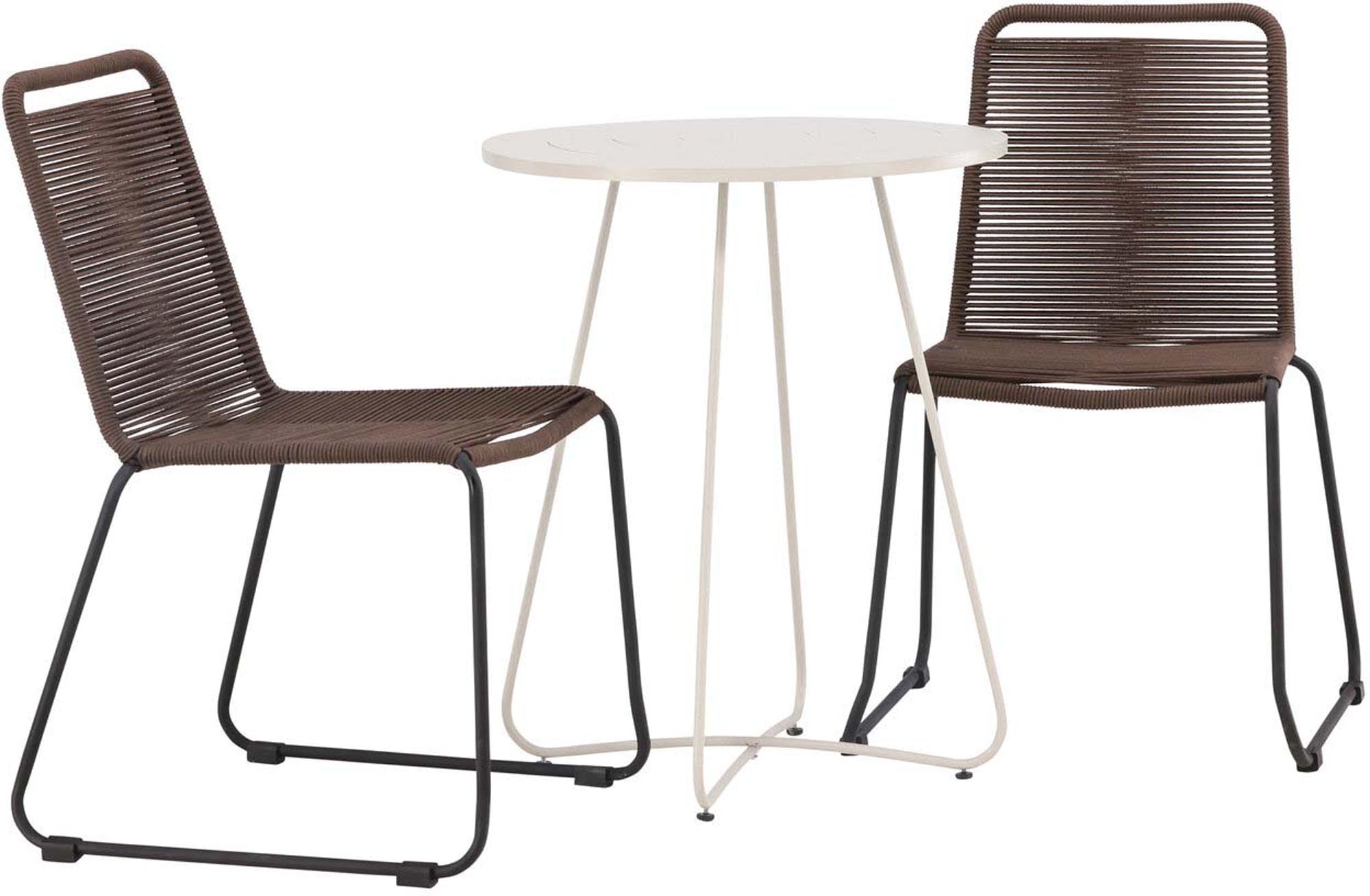 Bacong Outdoor-Tischset + Lindos ⌀60cm/2St. in Schwarz Braun präsentiert im Onlineshop von KAQTU Design AG. Gartentischset ist von Venture Home