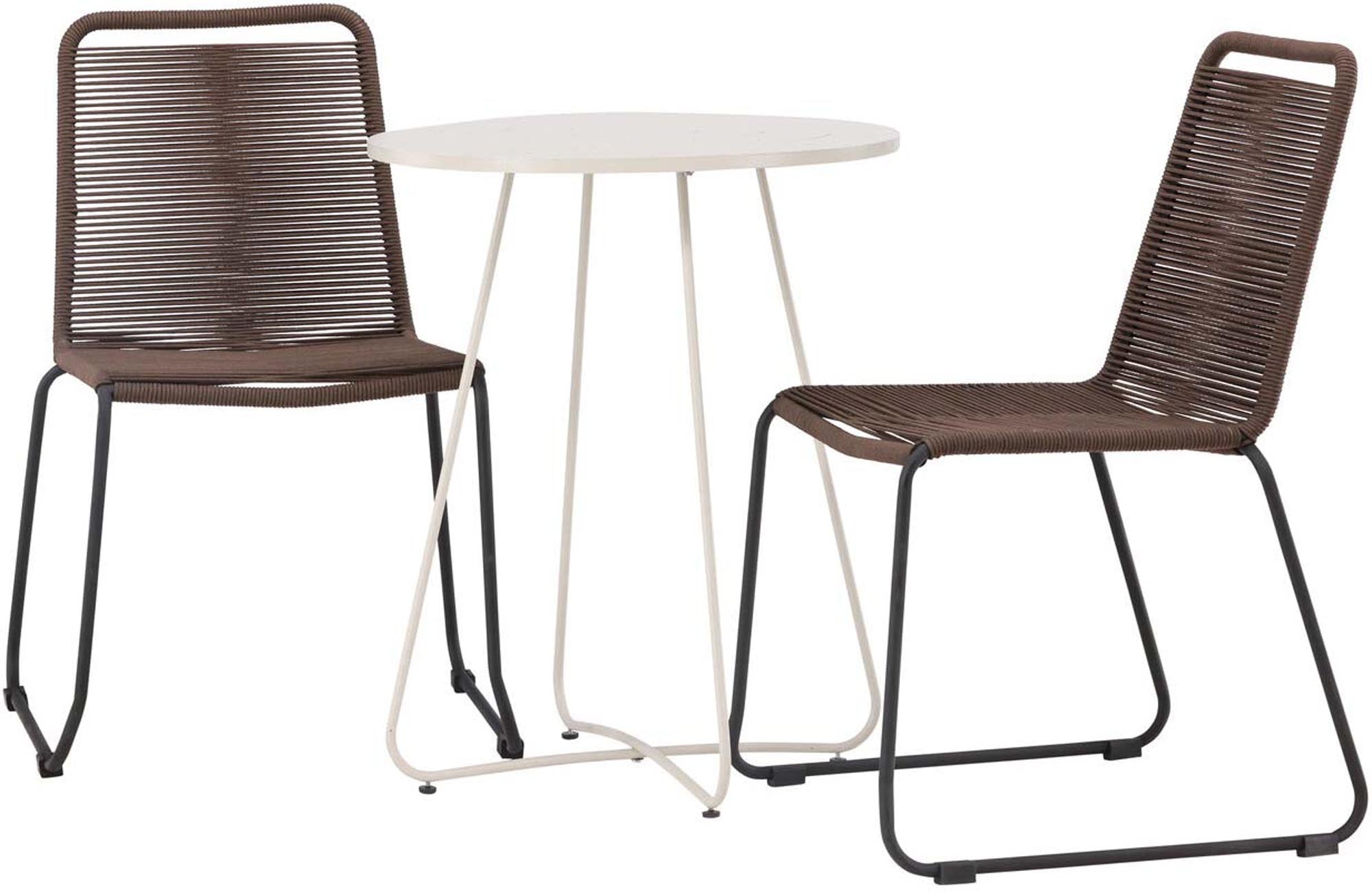 Bacong Outdoor-Tischset + Lindos ⌀60cm/2St. in Schwarz Braun präsentiert im Onlineshop von KAQTU Design AG. Gartentischset ist von Venture Home