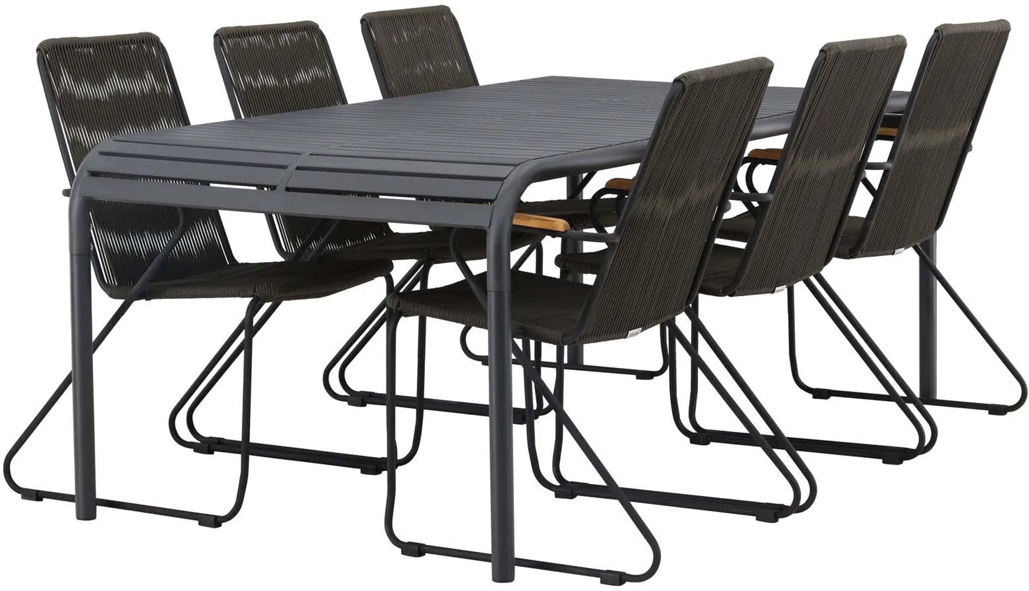 Borneo Outdoor-Tischset + Bois 200cm/6St. - KAQTU Design