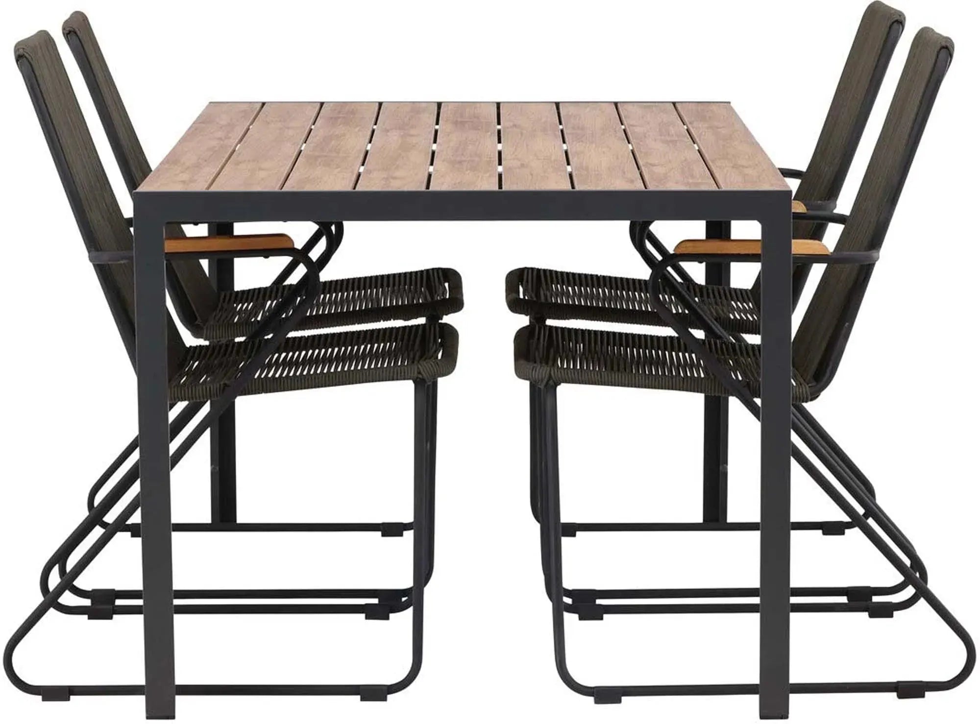 Break Outdoor-Tischset + Bois 150cm/4St., Gartentischset, KAQTU Design