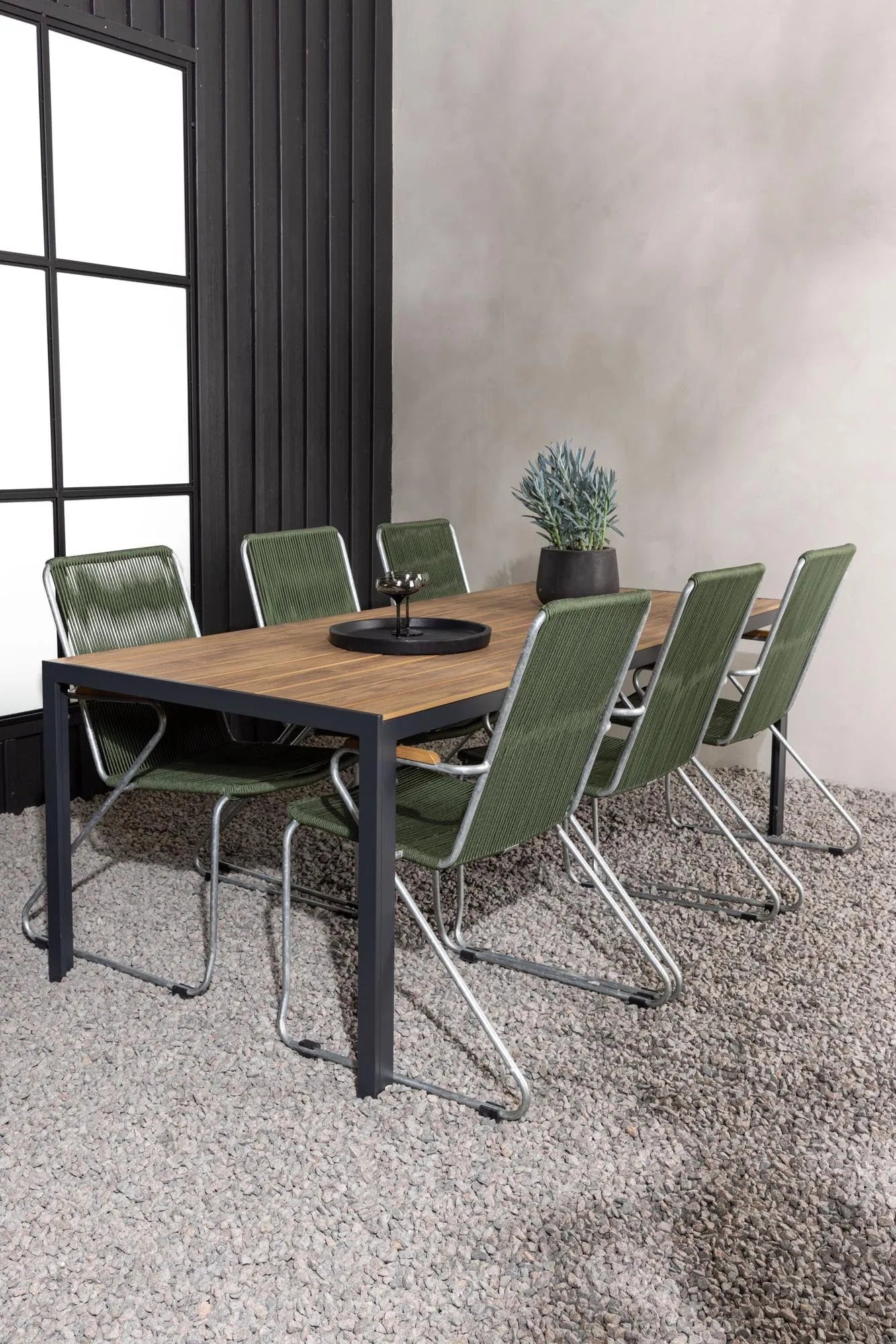 Break Outdoor-Tischset + Bois 205cm/6St. - KAQTU Design