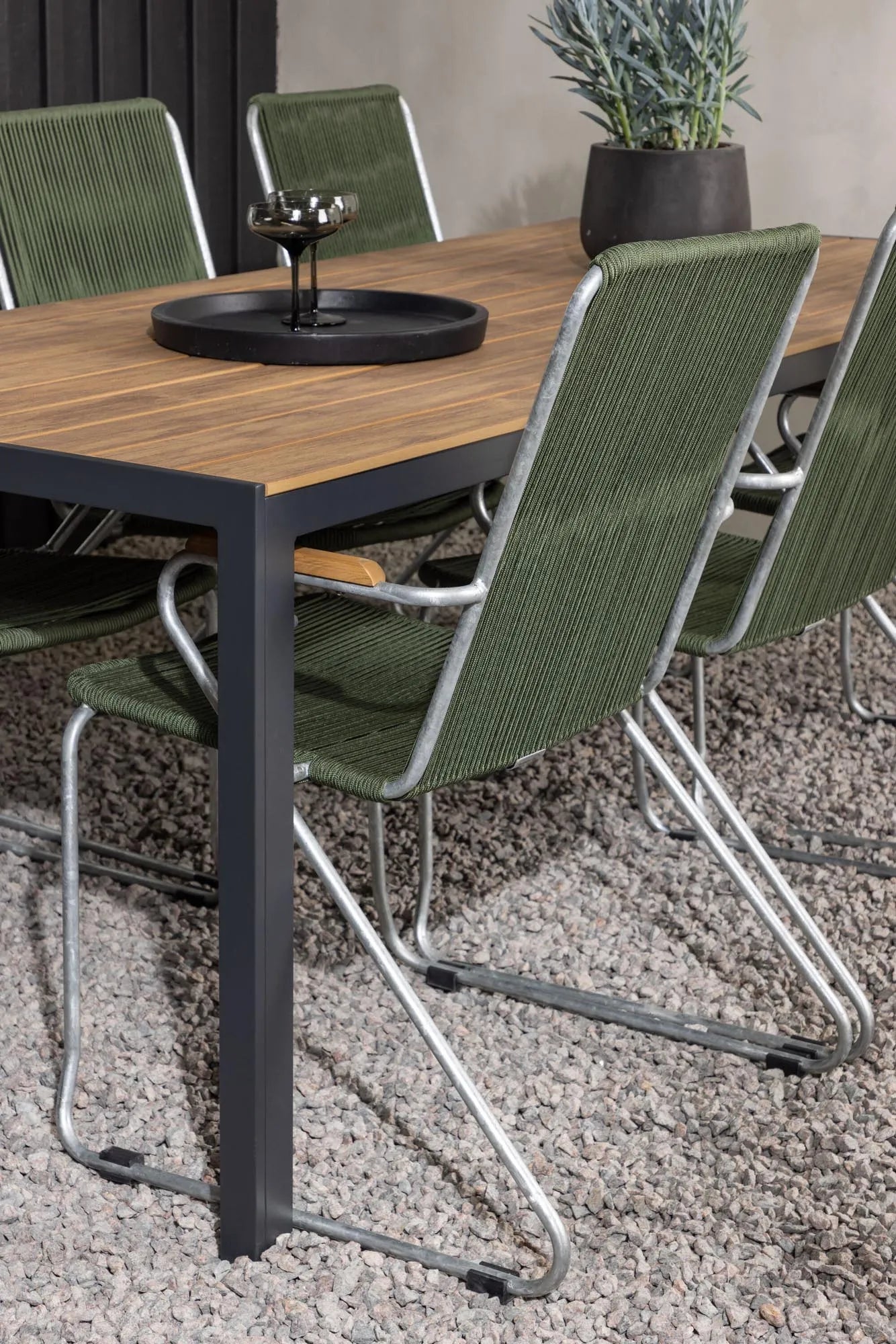 Break Outdoor-Tischset + Bois 205cm/6St. - KAQTU Design