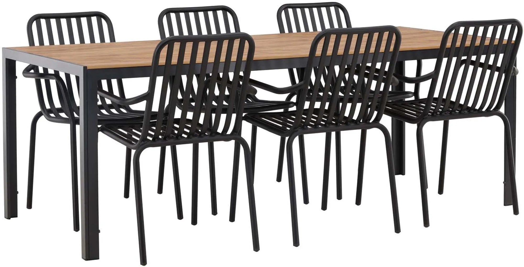 Break Outdoor-Tischset + Peking 205cm/6St. - KAQTU Design