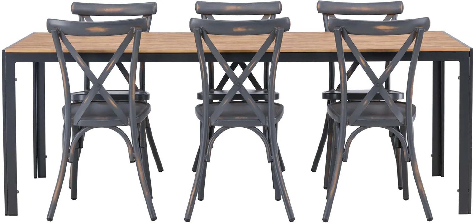 Break Outdoor-Tischset + Peking 205cm/6St. - KAQTU Design