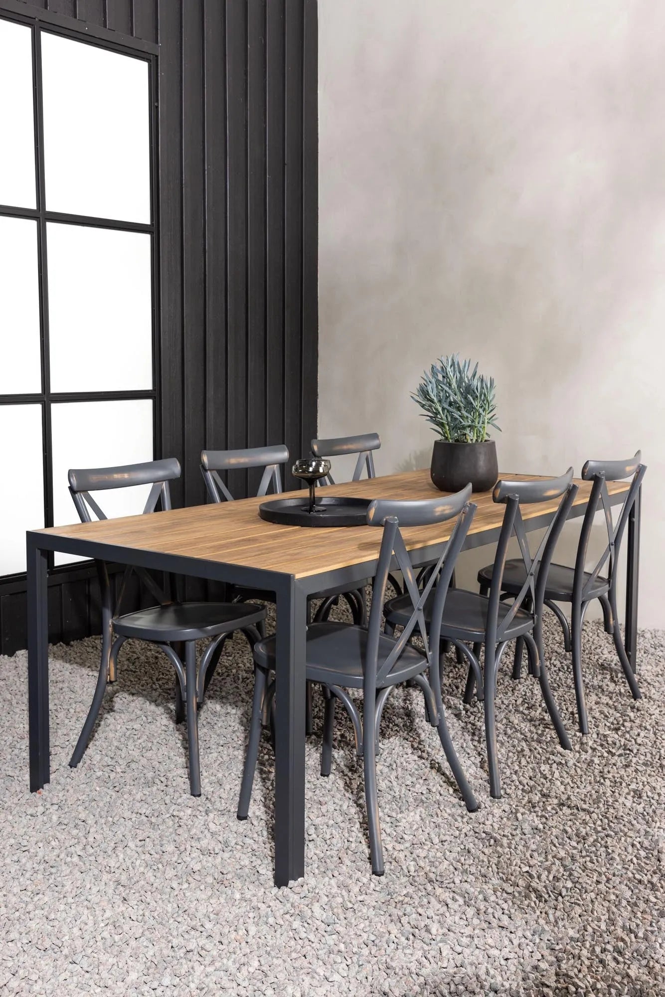 Break Outdoor-Tischset + Peking 205cm/6St. - KAQTU Design