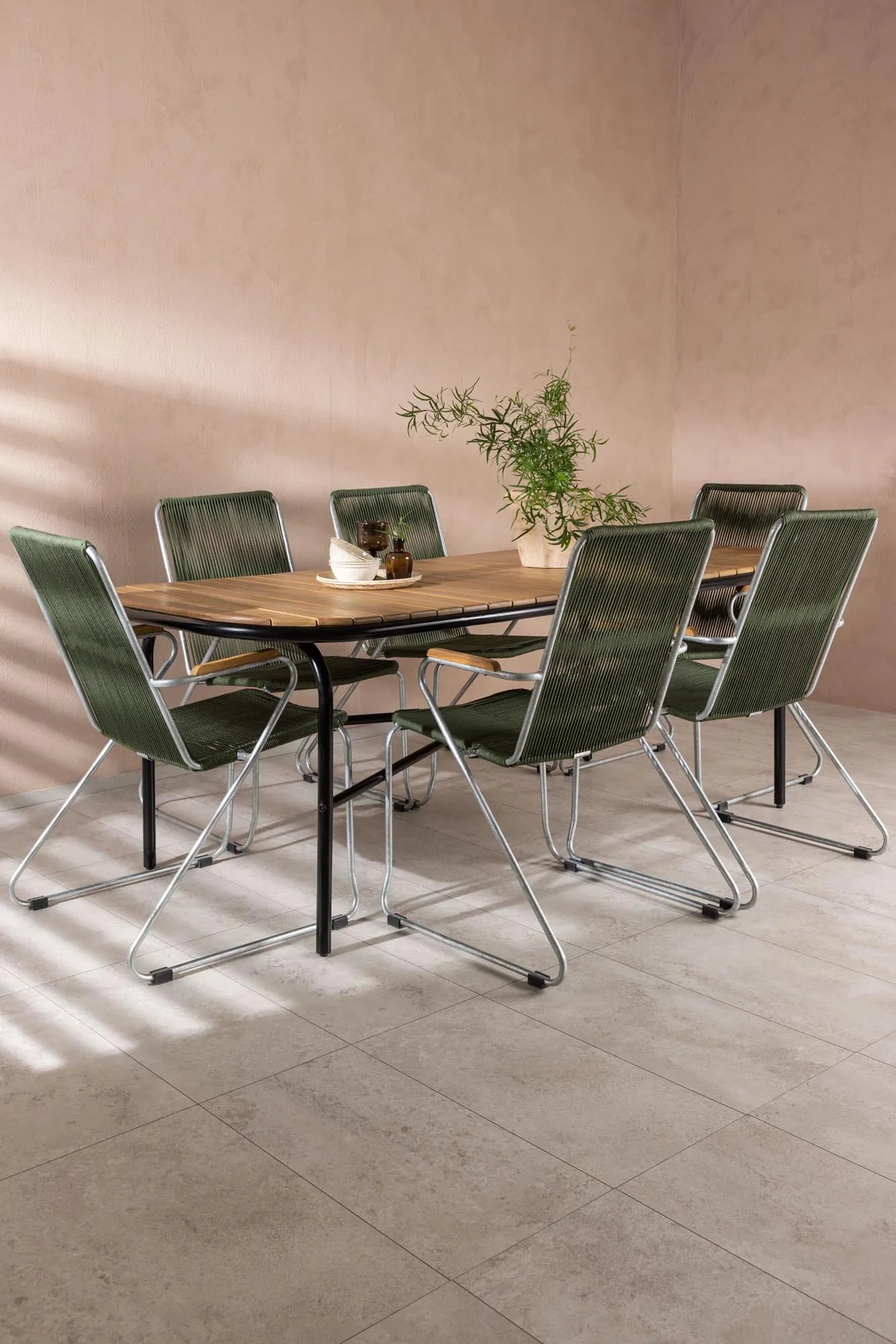 Holmbeck Outdoor-Tischset Bois 200cm/6St. - KAQTU Design